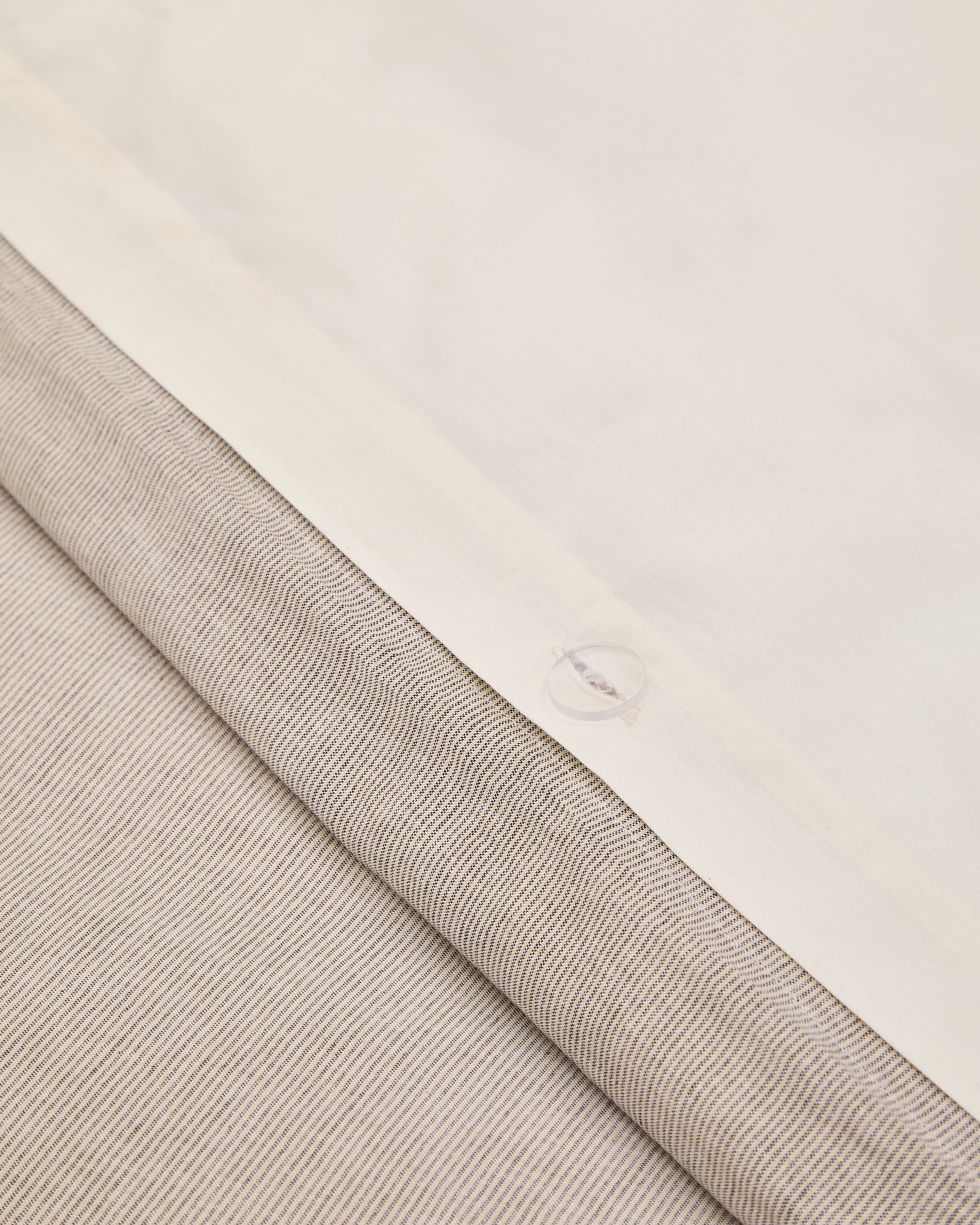 Sotela duvet cover and pillowcase set with embroidered stripes 100% percale cotton, beige, 90 cm bed