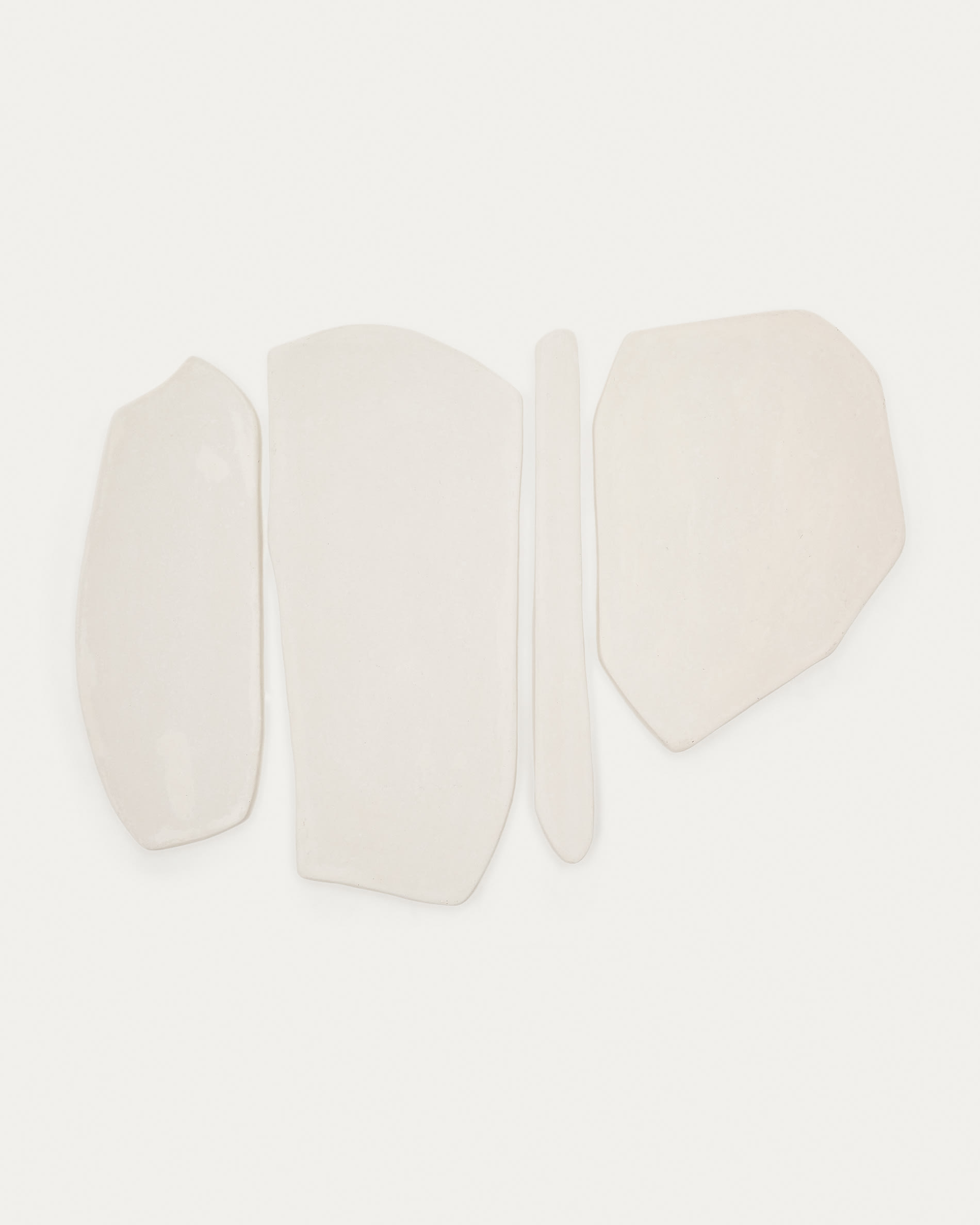 Siluna set of 4 wall panels in white papier-mâché