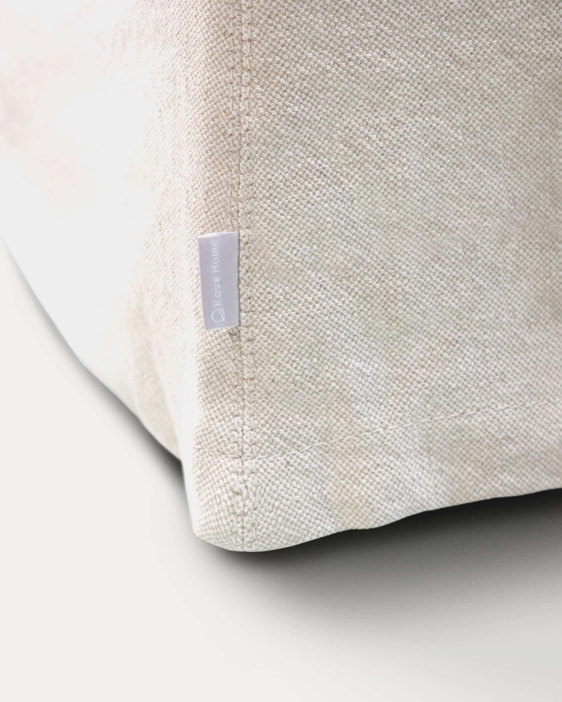Zenira beige cotton and linen footrest cover 90 x 90cm