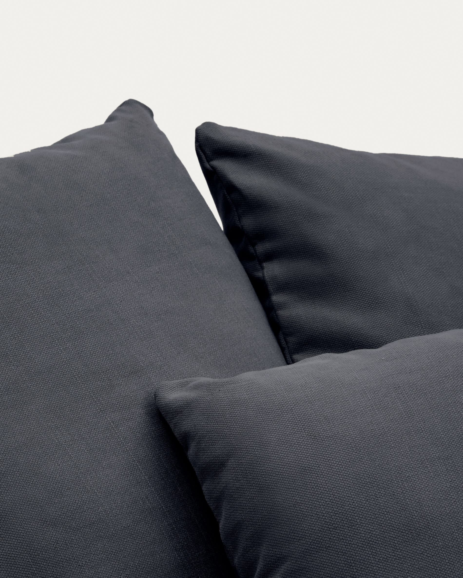 Nora armchair cover in anthracite grey linen and cotton 140cm