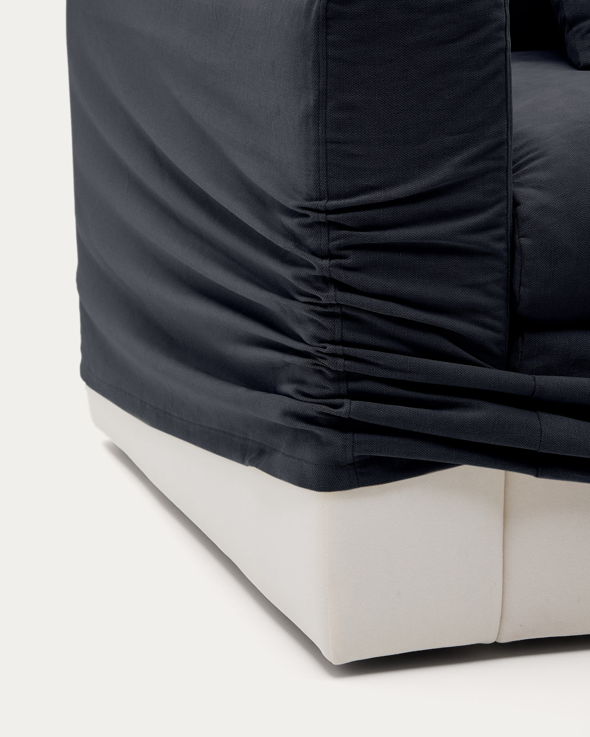 Nora armchair cover in anthracite grey linen and cotton 140cm