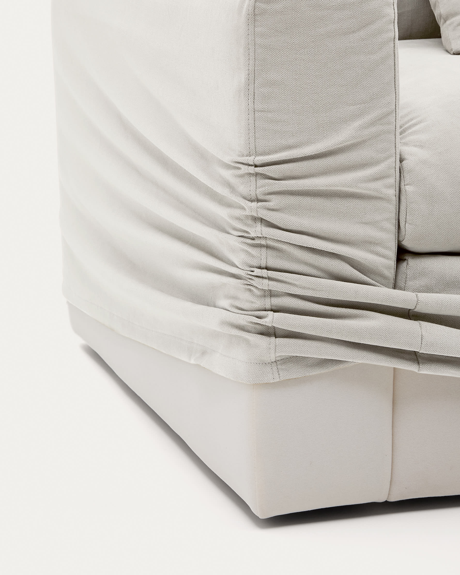 Nora armchair cover in ecru linen and cotton 140cm