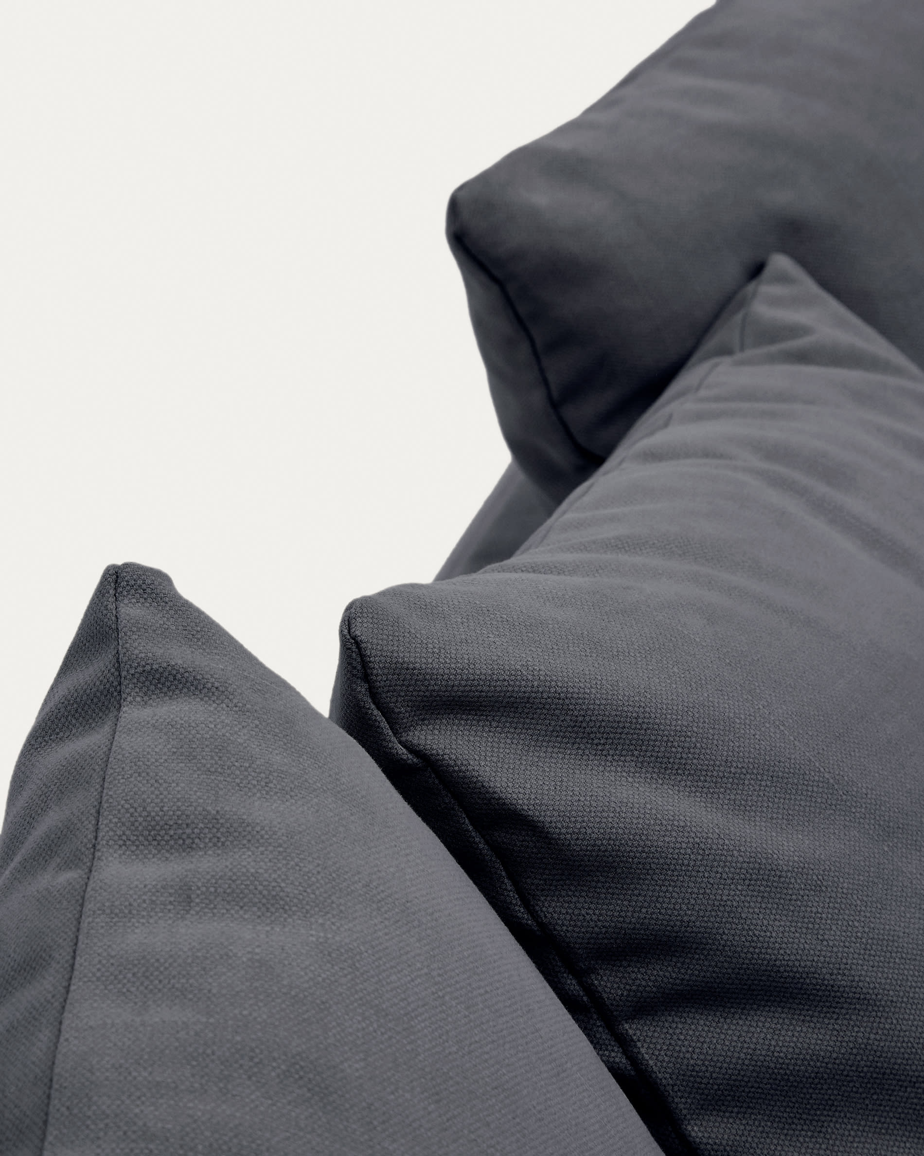 Nora 3-seater sofa cover in anthracite grey linen and cotton