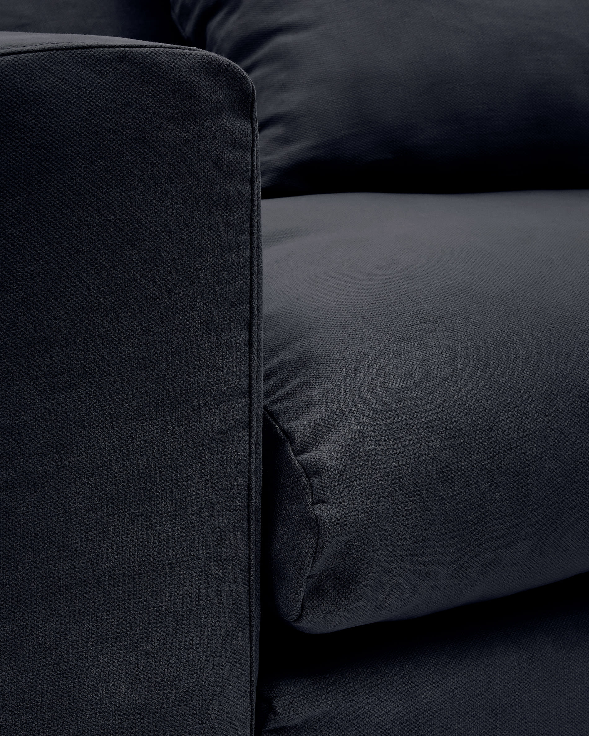 Nora 3-seater sofa cover in anthracite grey linen and cotton