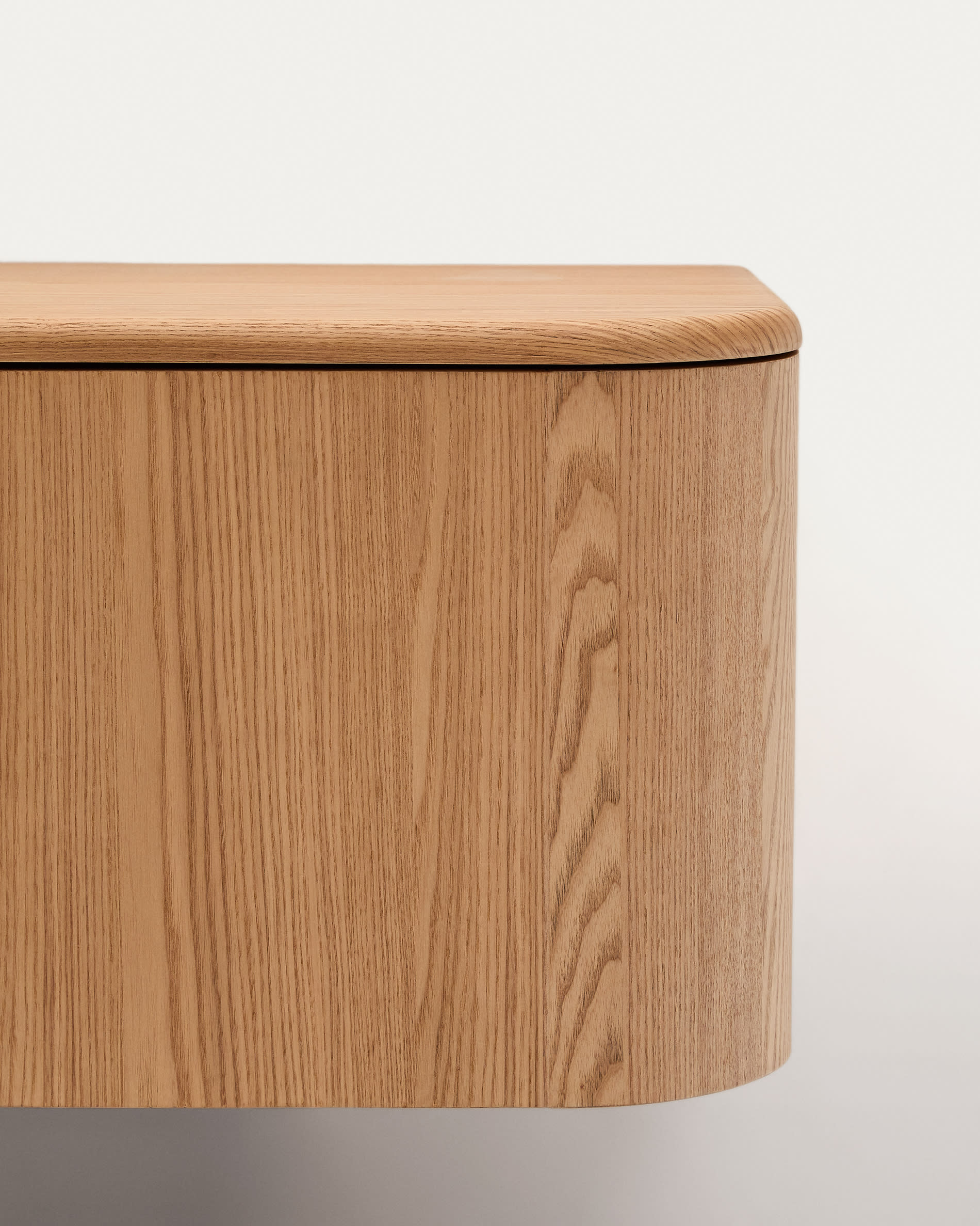 Salaya ash laminated plywood bathroom cupboard in a natural finish, 90 x 45 cm