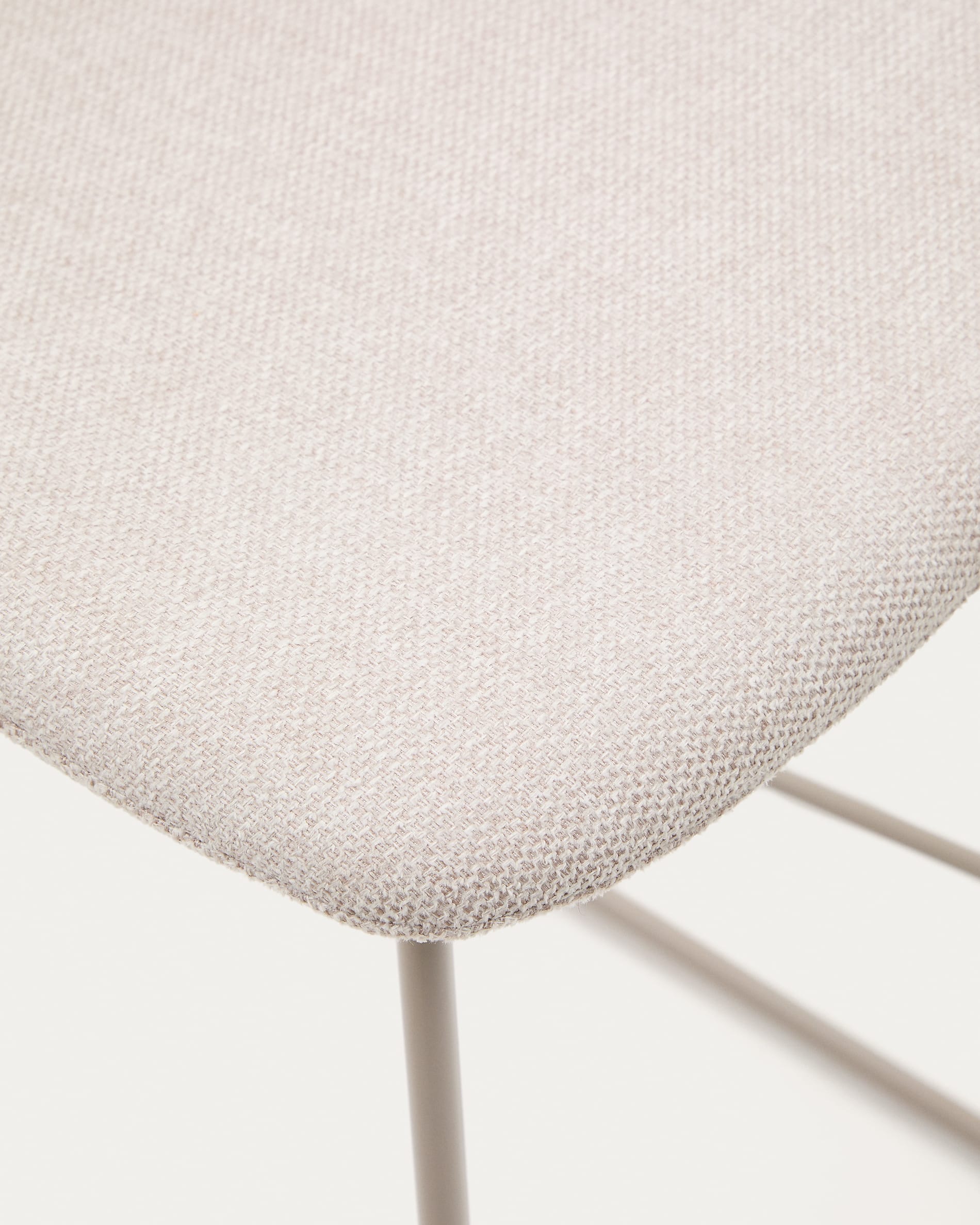 Zahara beige stool with steel in a beige finish, height 65 cm FSC 100%