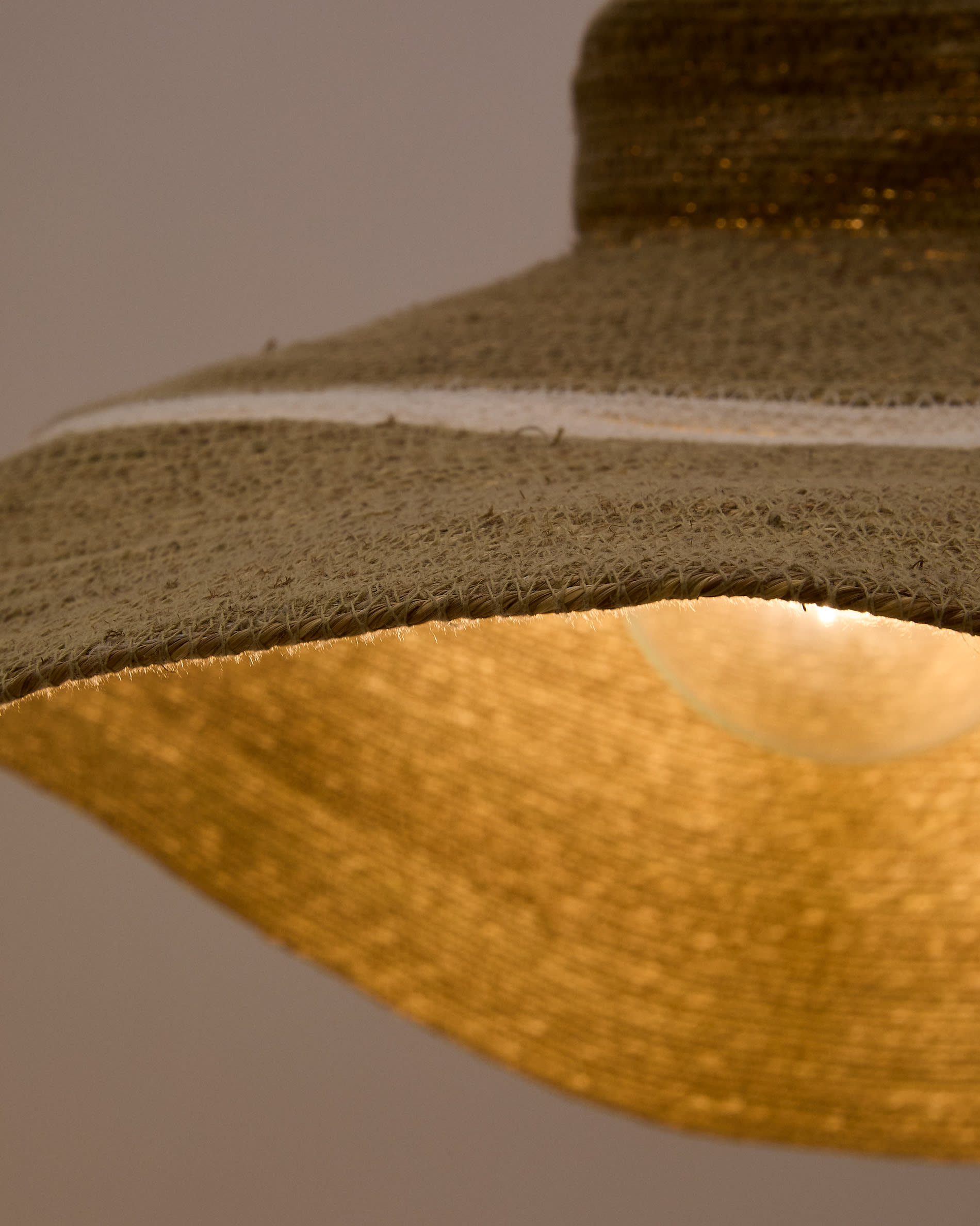 Albenya ceiling lamp made of natural fibres and cotton with a natural and white finish Ø 90 cm