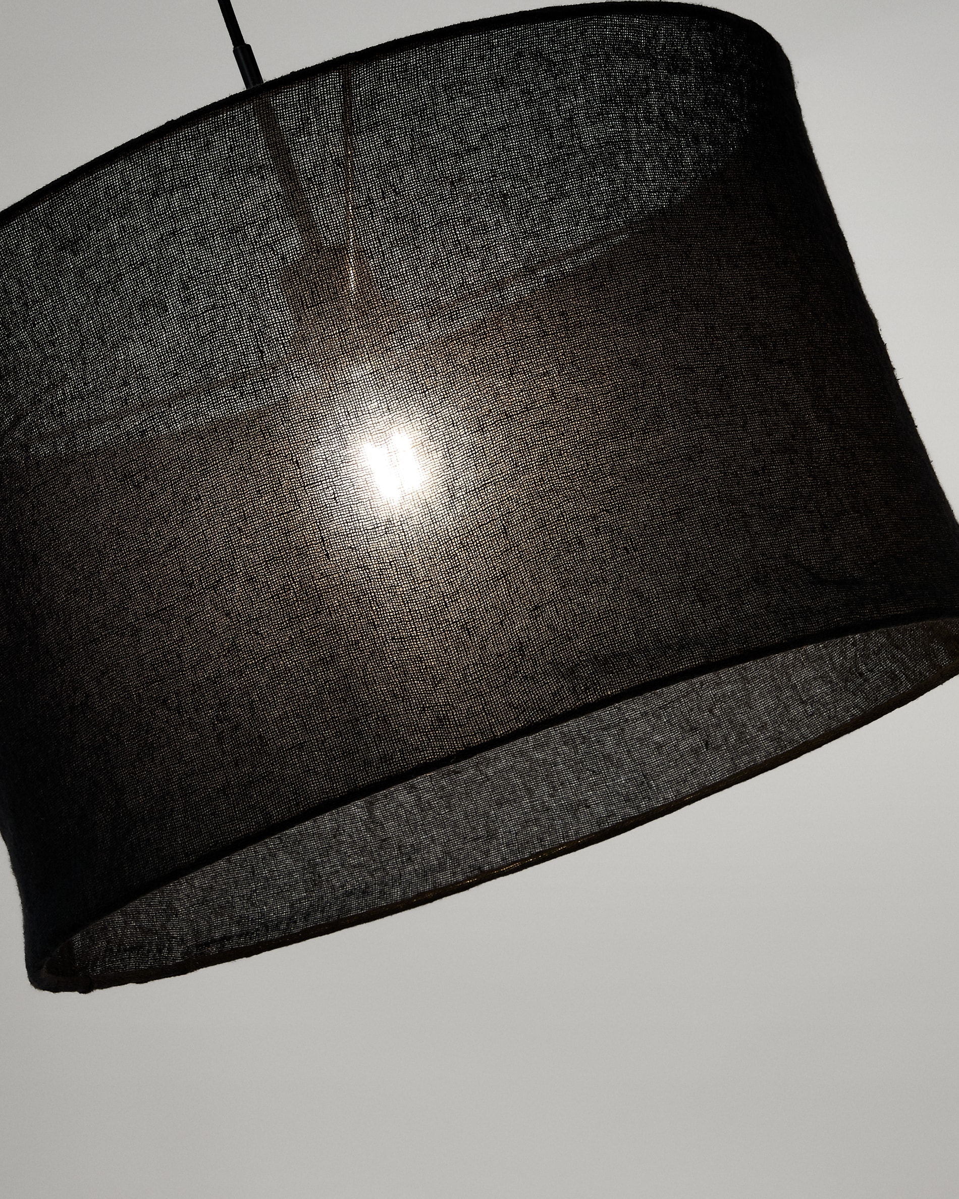 Mariela linen ceiling lamp shade in a black finish Ø 50 x 30 cm