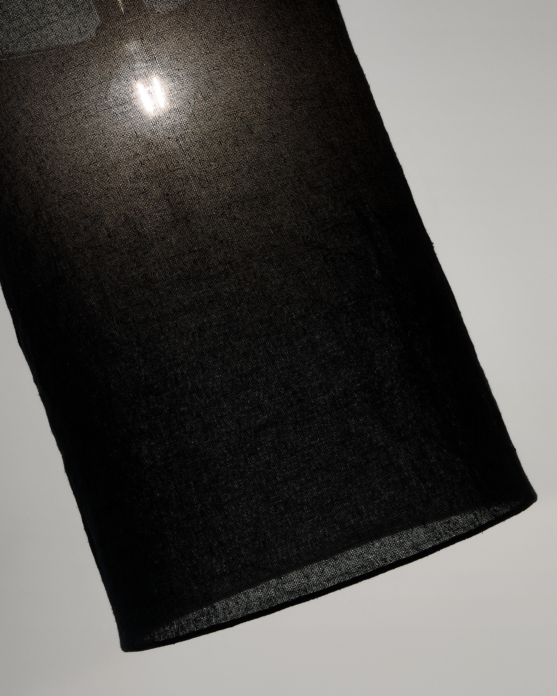 Mariela linen ceiling lamp shade in a black finish Ø 40 x 60 cm