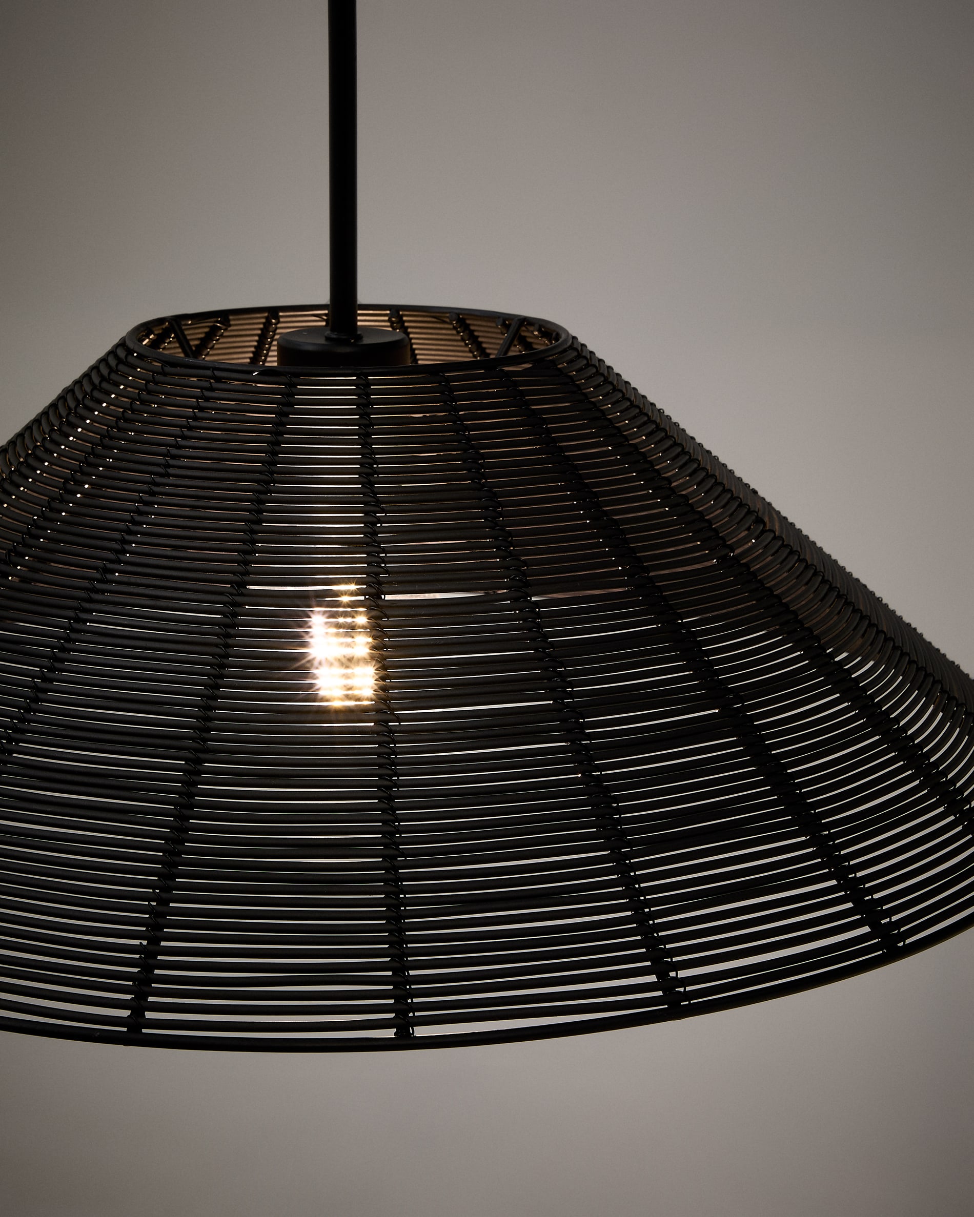 Saranella lampshade for outdoor ceiling lamp in black synthetic rattan Ø 50cm