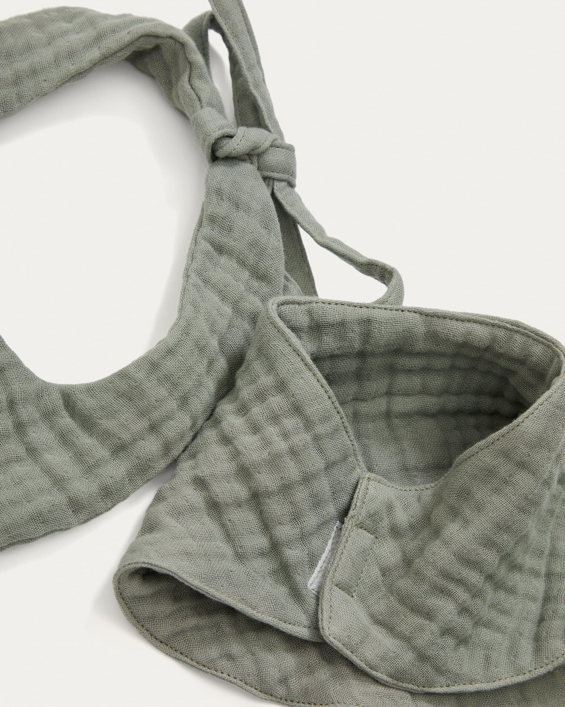 Prune green bib and bandana set made of 100% cotton