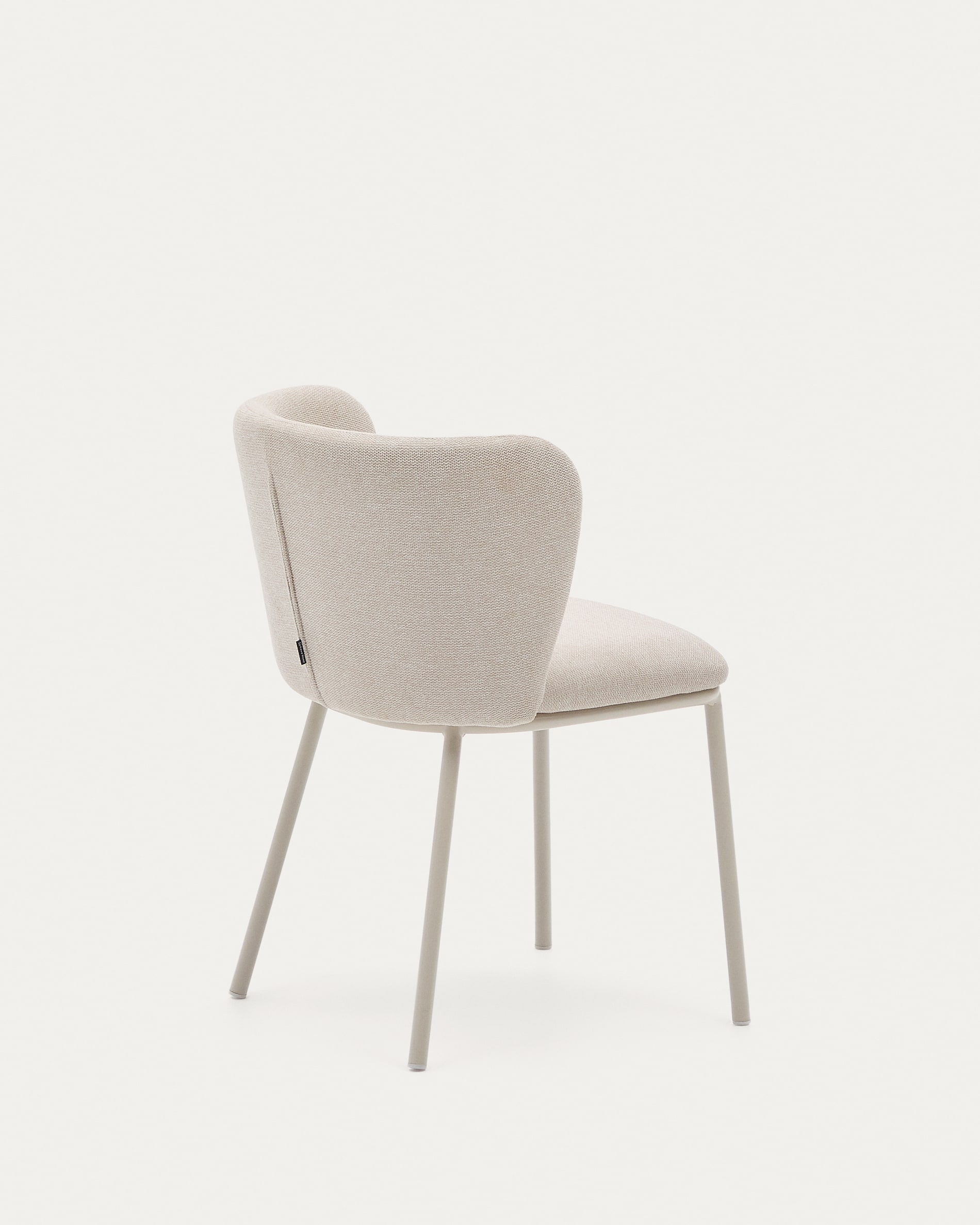 Ciselia chair in beige chenille and beige steel, FSC Mix Credit