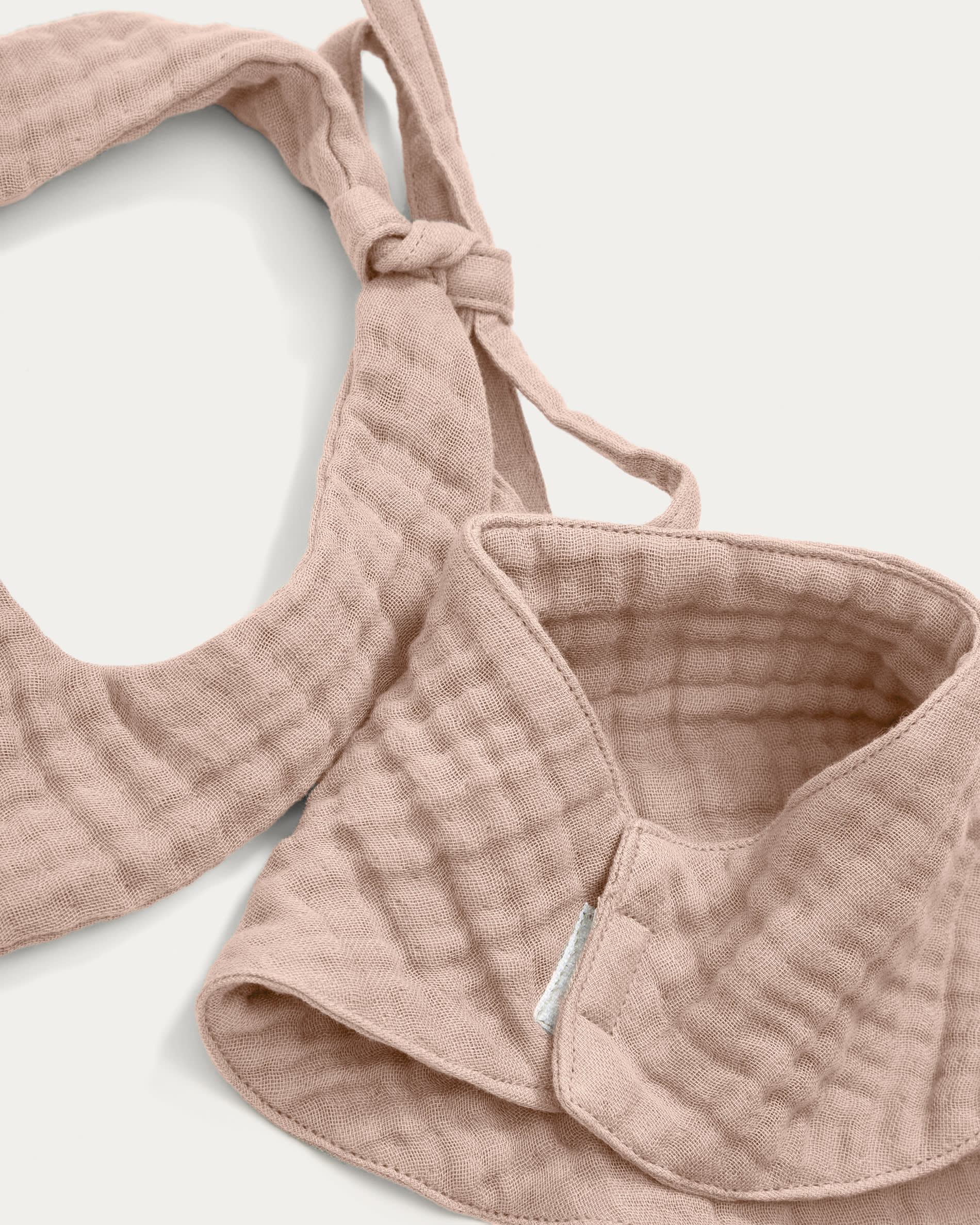 Prune pink bib and bandana set made of 100% cotton
