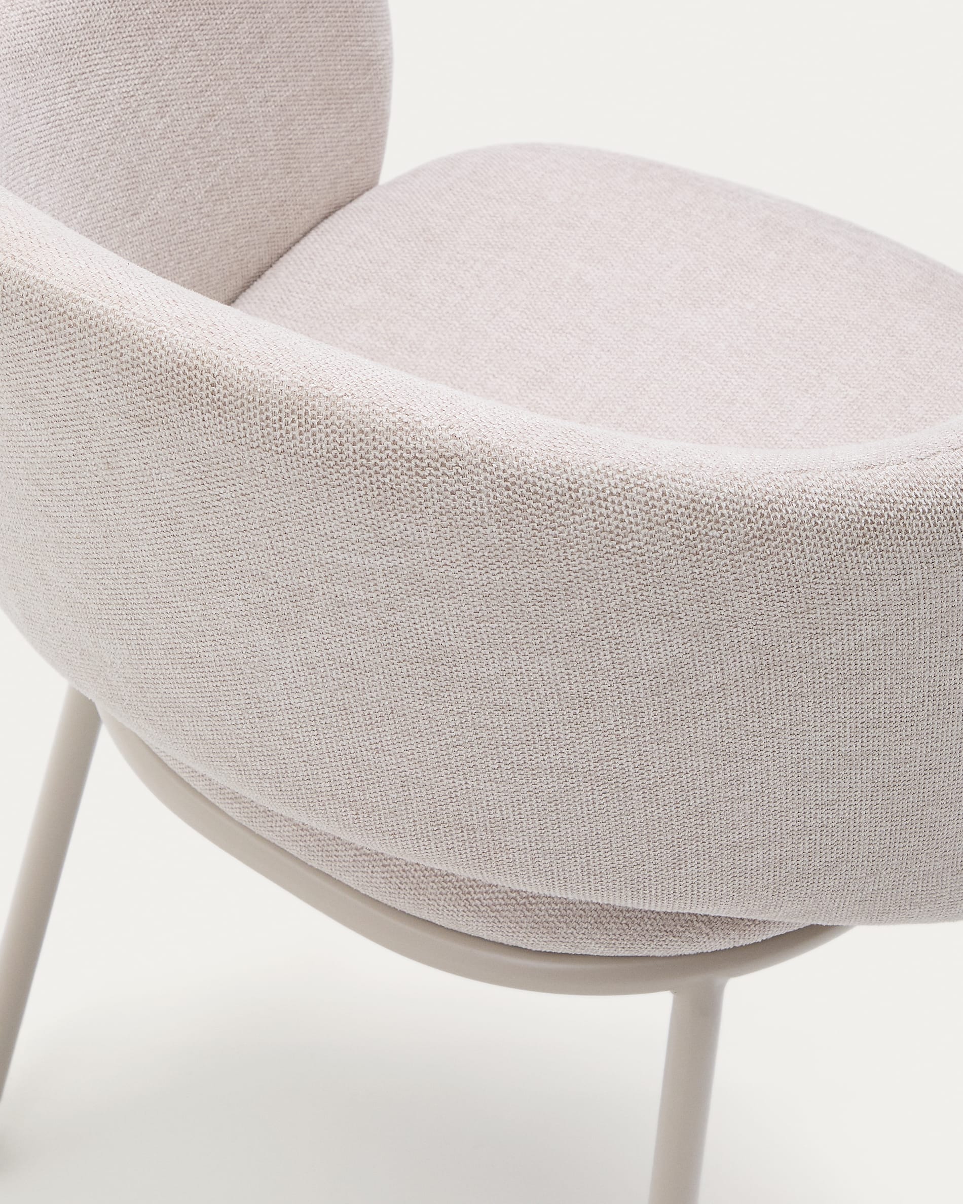 Maina chair in beige and steel legs in a beige finish, FSC Mix Credit
