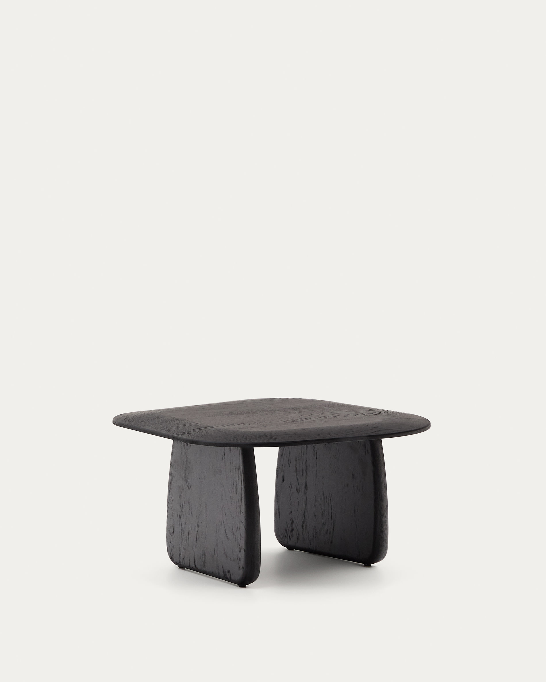 Pirita side table made from solid oak wood in a black finish, 71 x 70 cm FSC 100%