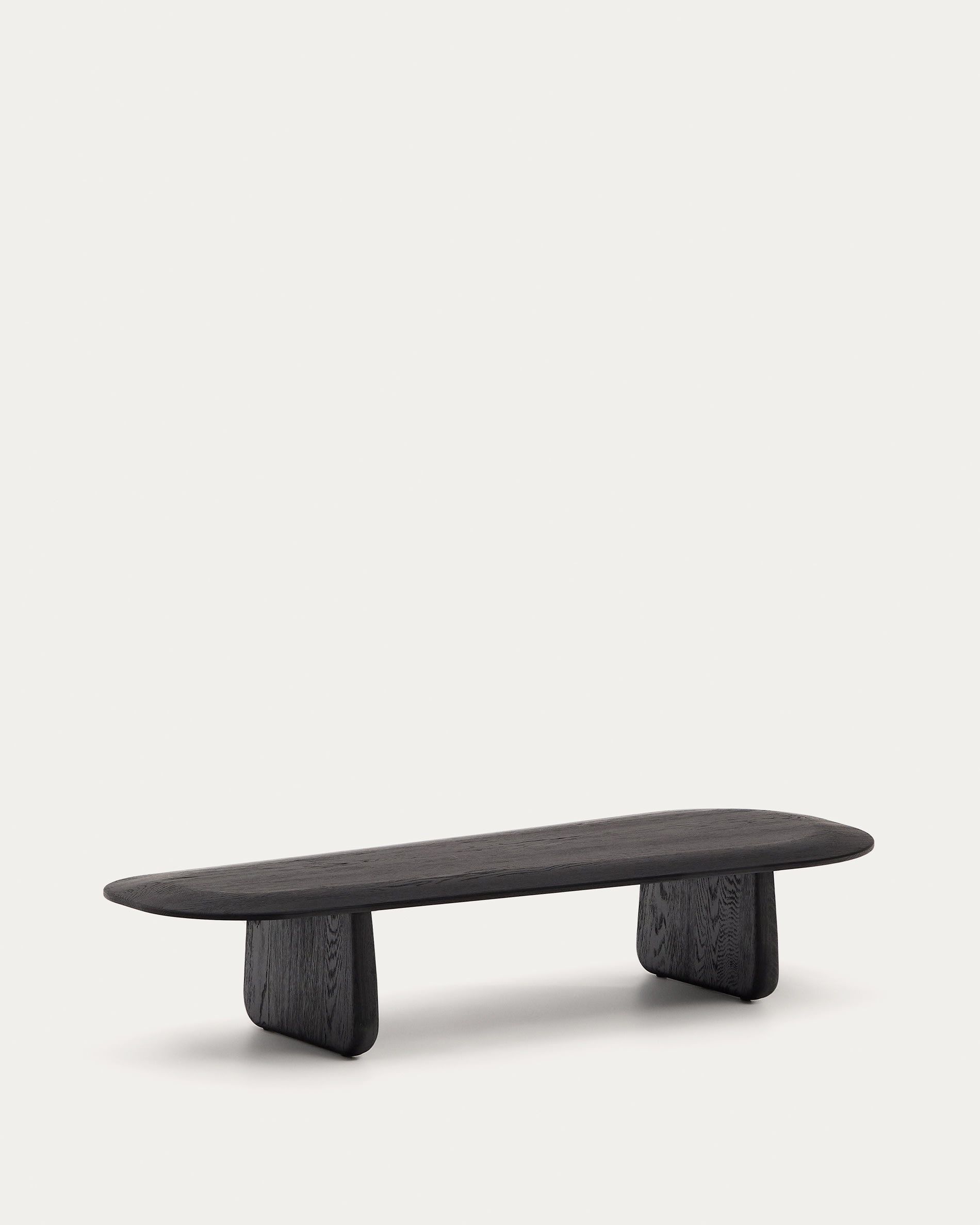 Pirita coffee table made from solid oak wood in a black finish, 147 x 65 cm FSC 100%