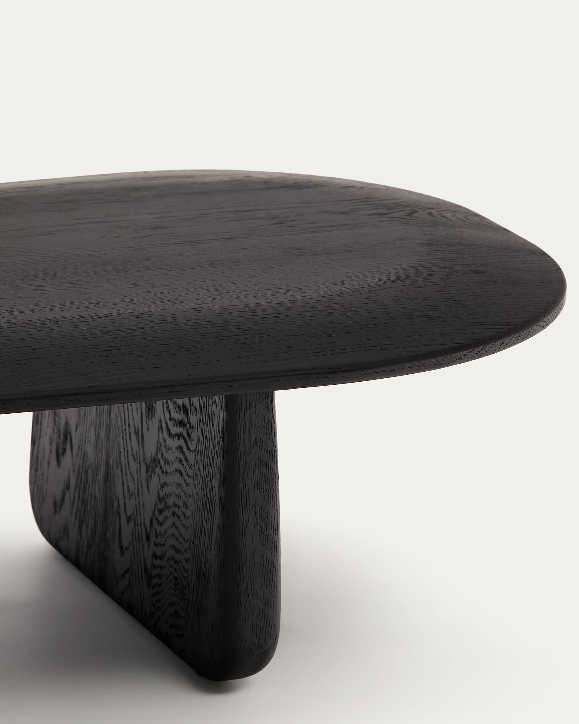 Pirita coffee table made from solid oak wood in a black finish, 147 x 65 cm FSC 100%