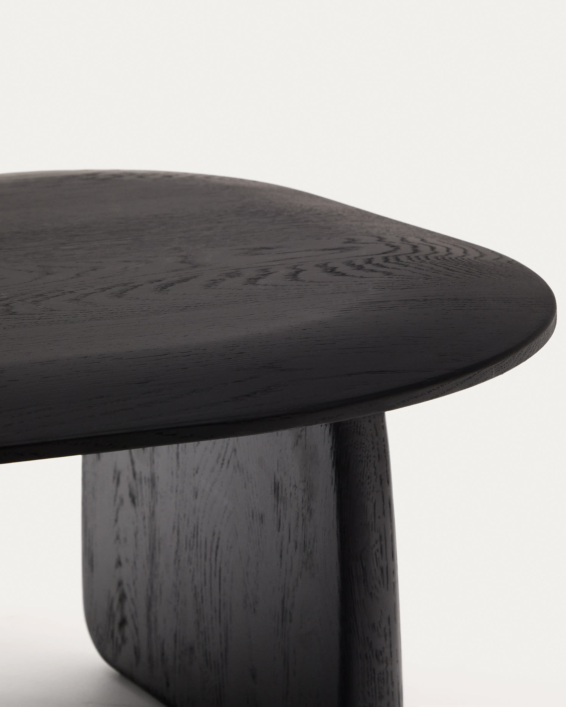 Pirita side table made from solid oak wood in a black finish, 71 x 70 cm FSC 100%