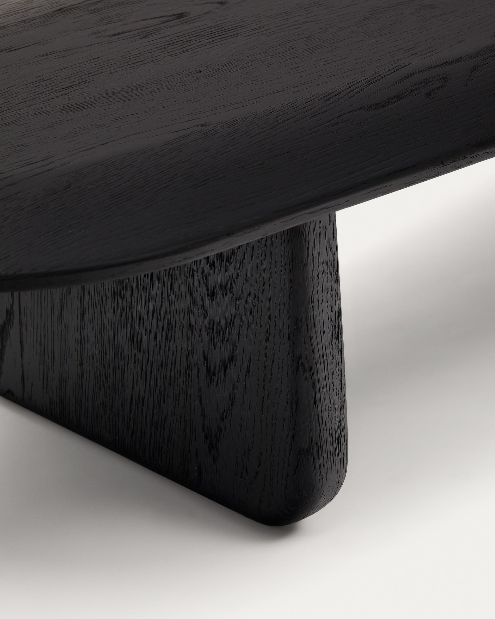 Pirita coffee table made from solid oak wood in a black finish, 147 x 65 cm FSC 100%