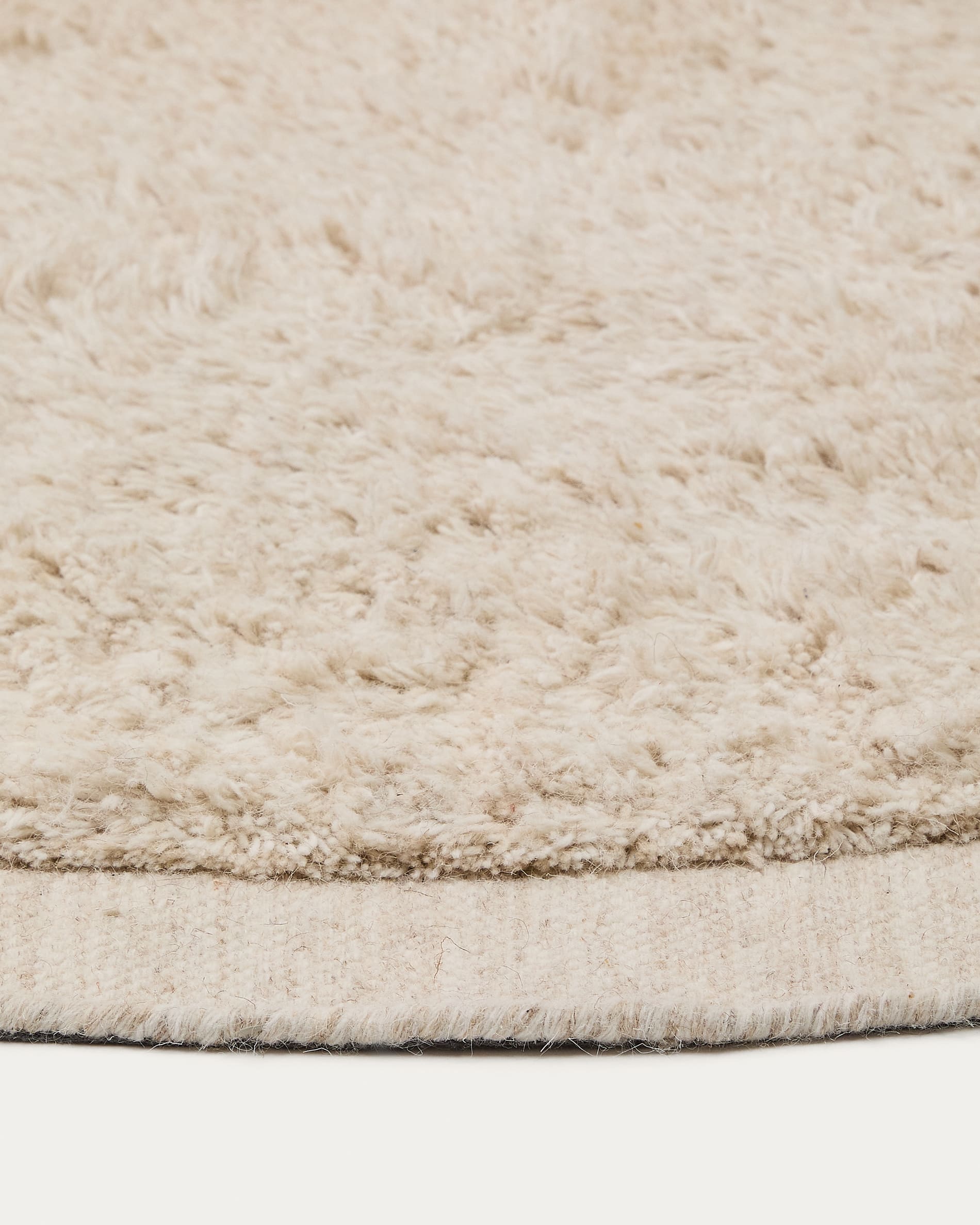 Marely round, white, wool rug, Ø 200 cm