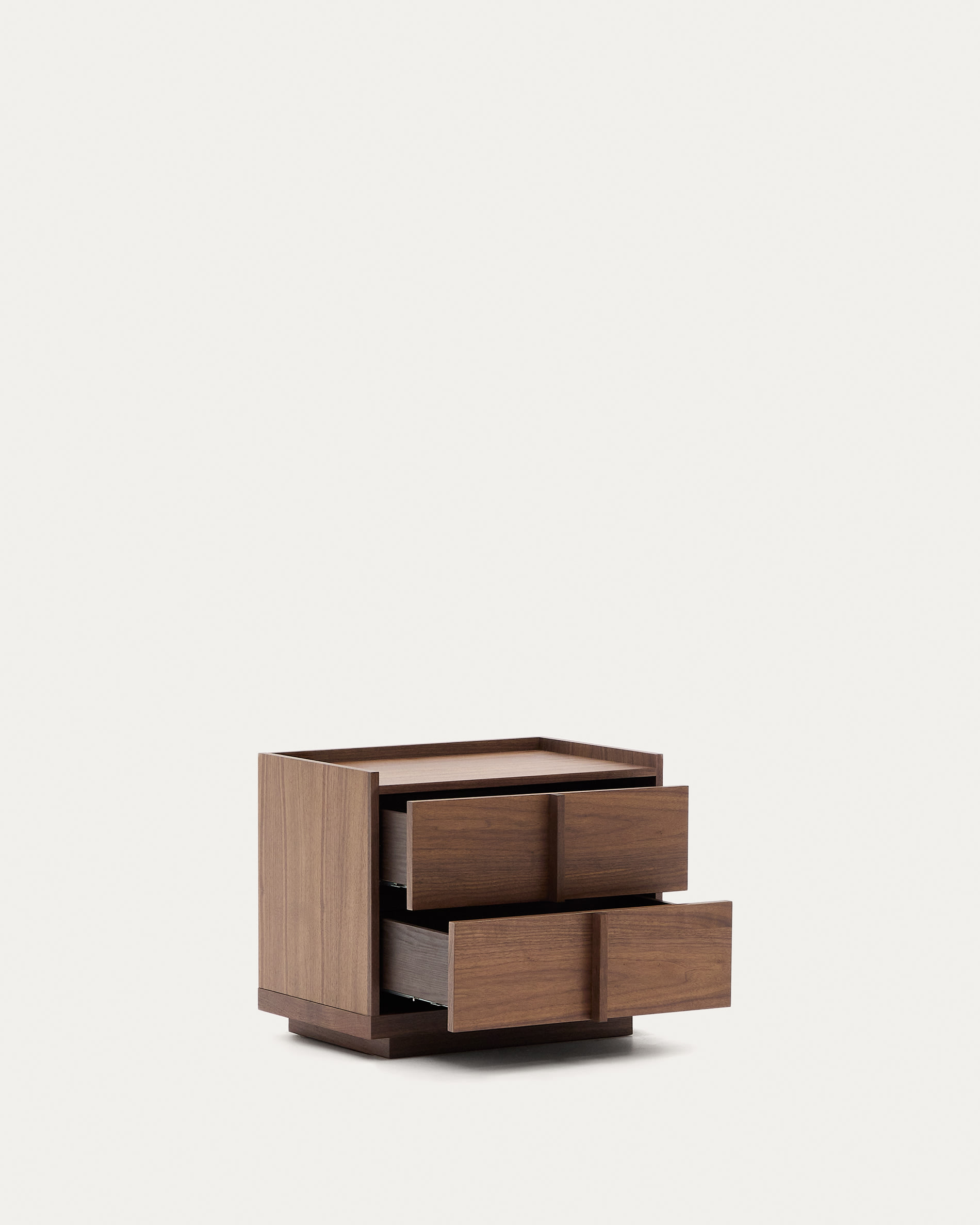 Onix bedside table, 2 drawers, walnut veneer in a dark finish, 60 x 47 cm FSC Mix Credit