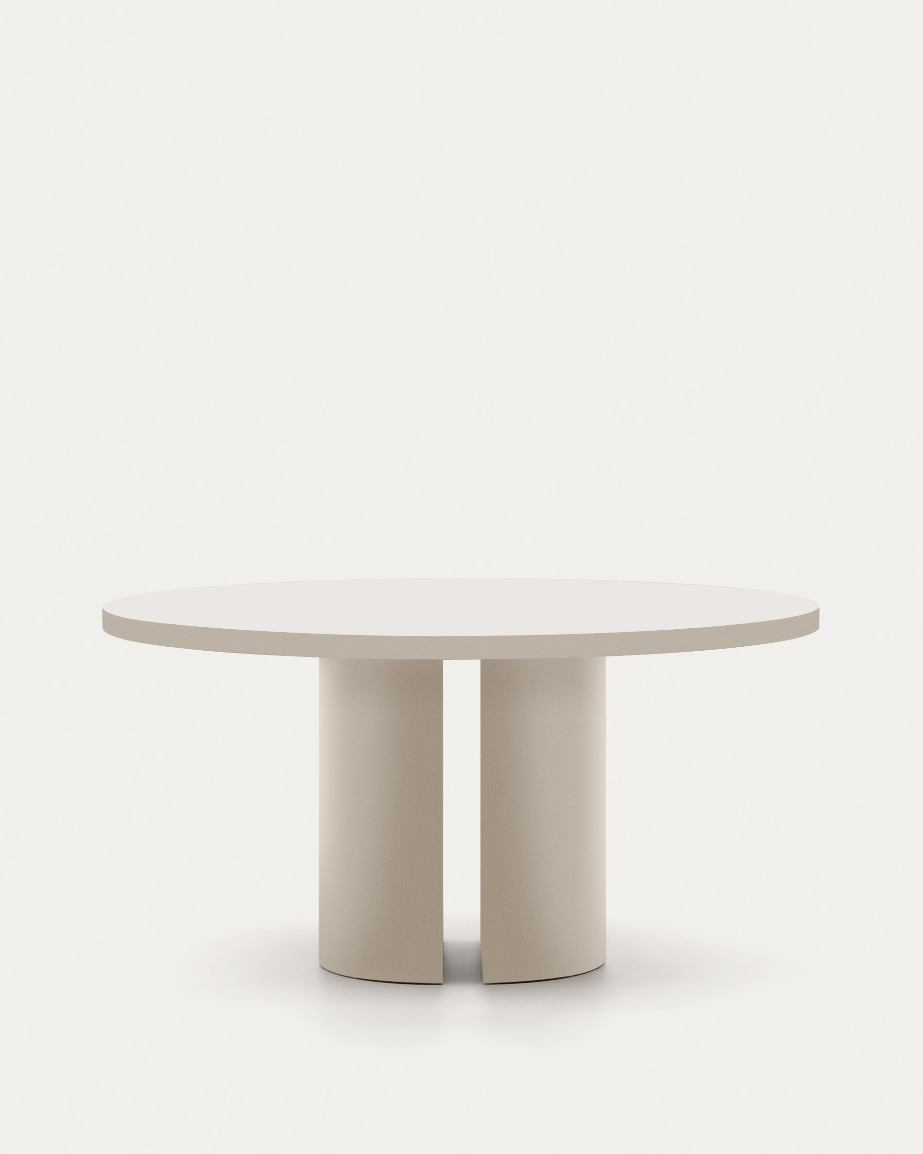 Nealy round table in lacquered MDF in an ecru finish, Ø 150 cm