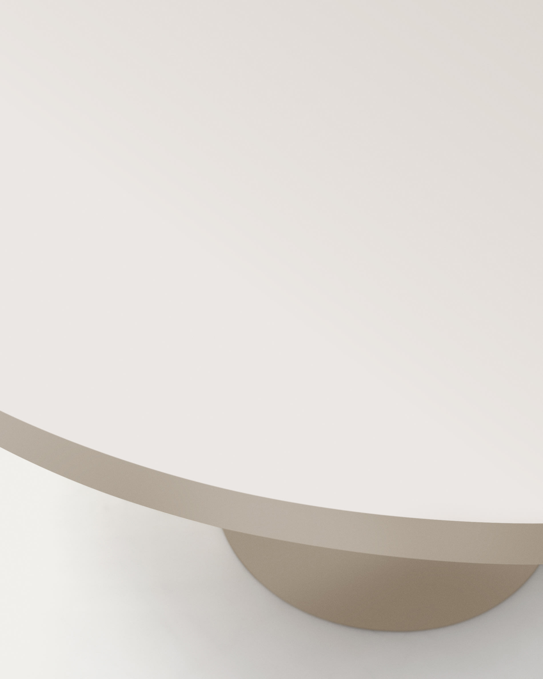 Nealy round table in lacquered MDF in an ecru finish, Ø 150 cm