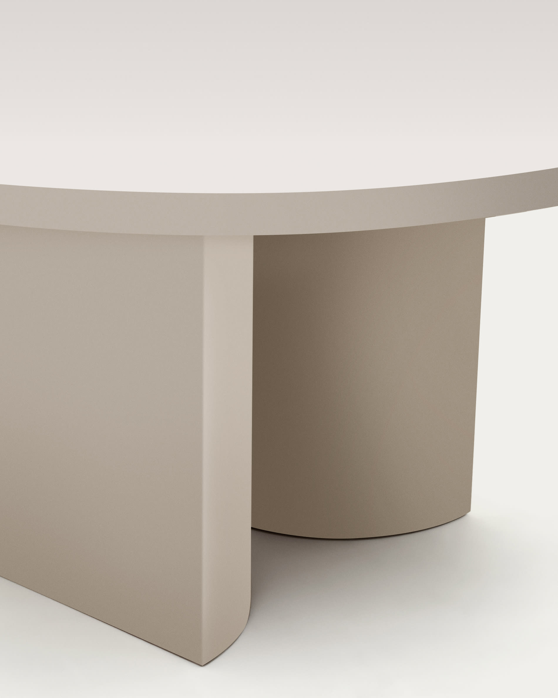 Nealy round table in lacquered MDF in an ecru finish, Ø 150 cm