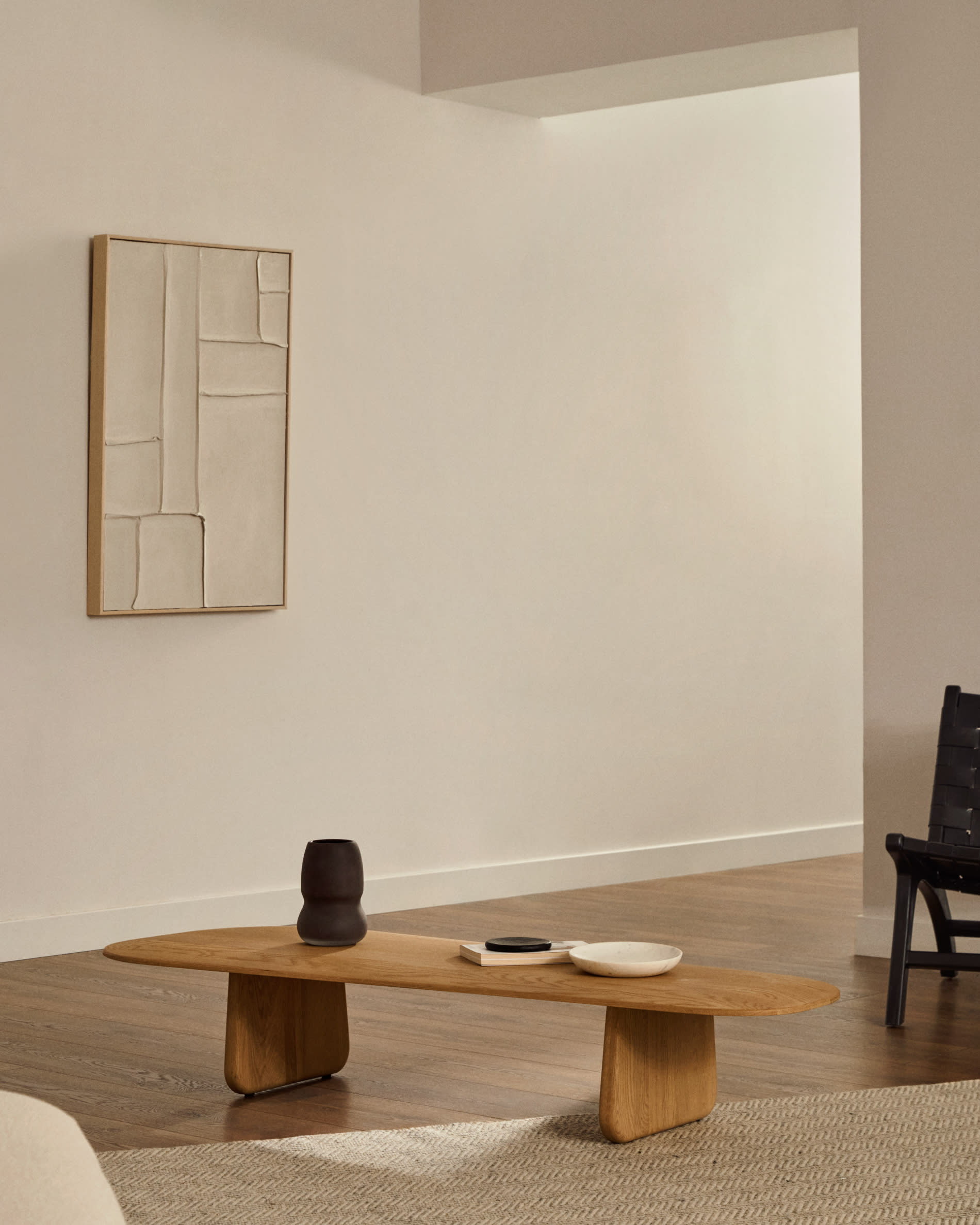 Pirita coffee table made from solid oak wood in a natural finish, 147 x 65 cm FSC 100%