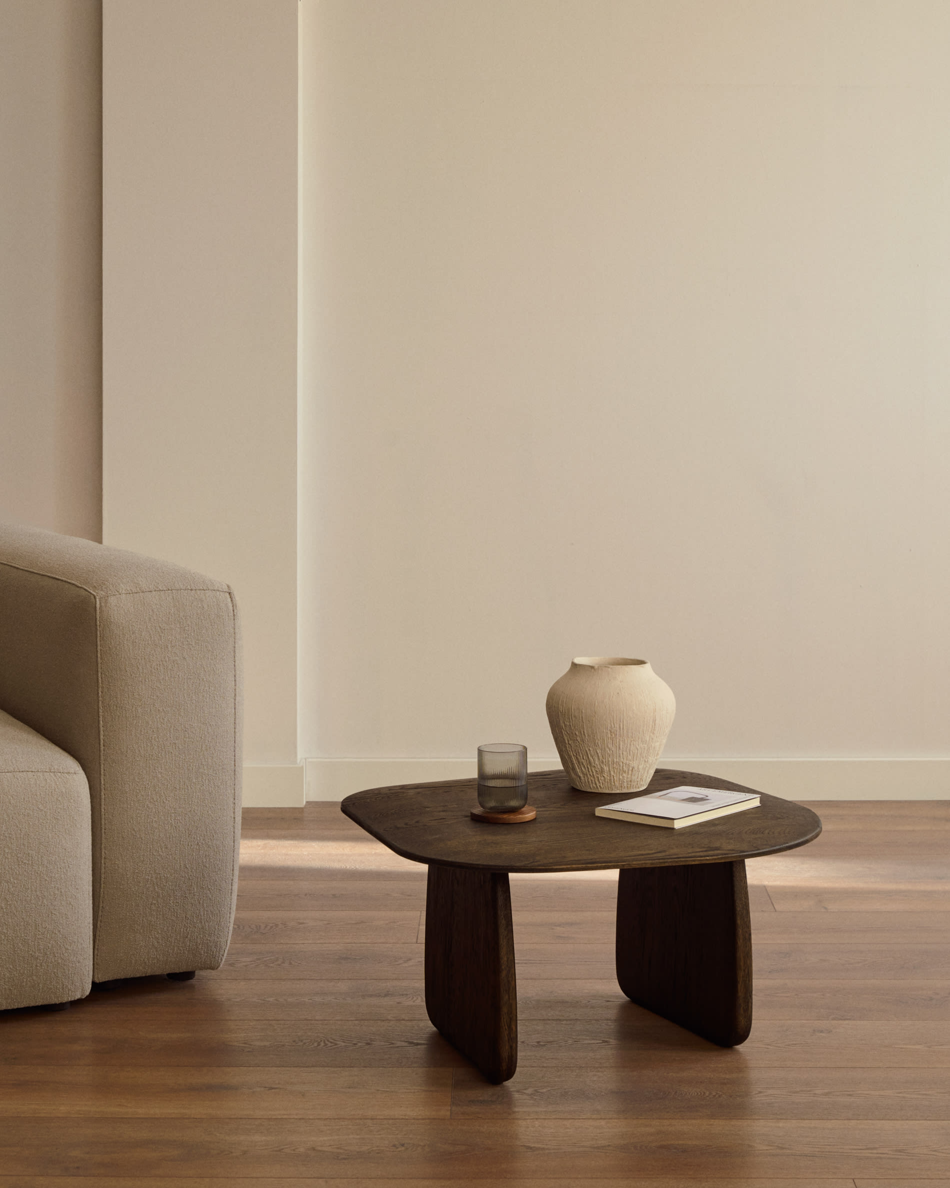 Pirita side table made from solid oak wood in a dark finish, 71 x 70 cm FSC 100%