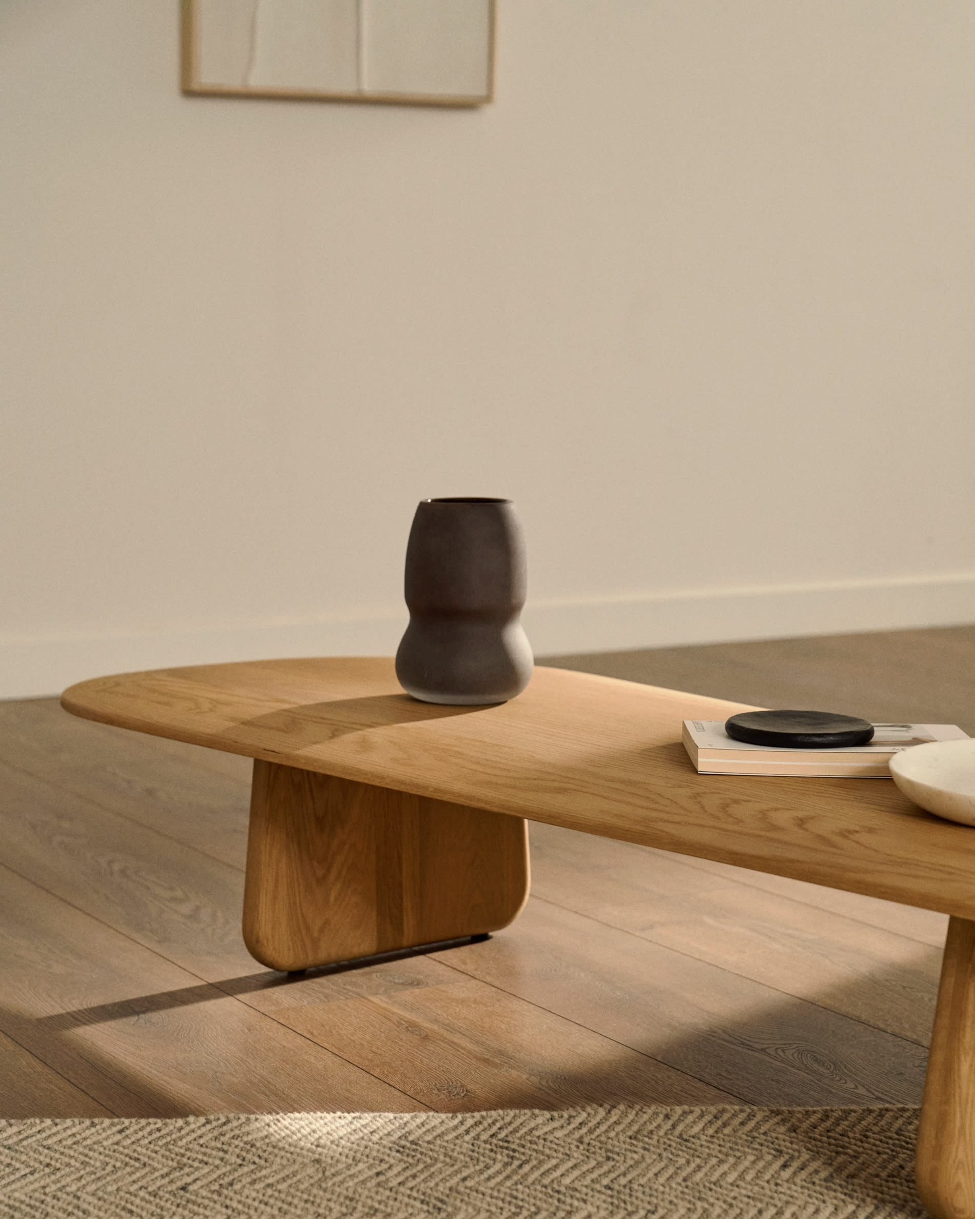 Pirita coffee table made from solid oak wood in a natural finish, 147 x 65 cm FSC 100%