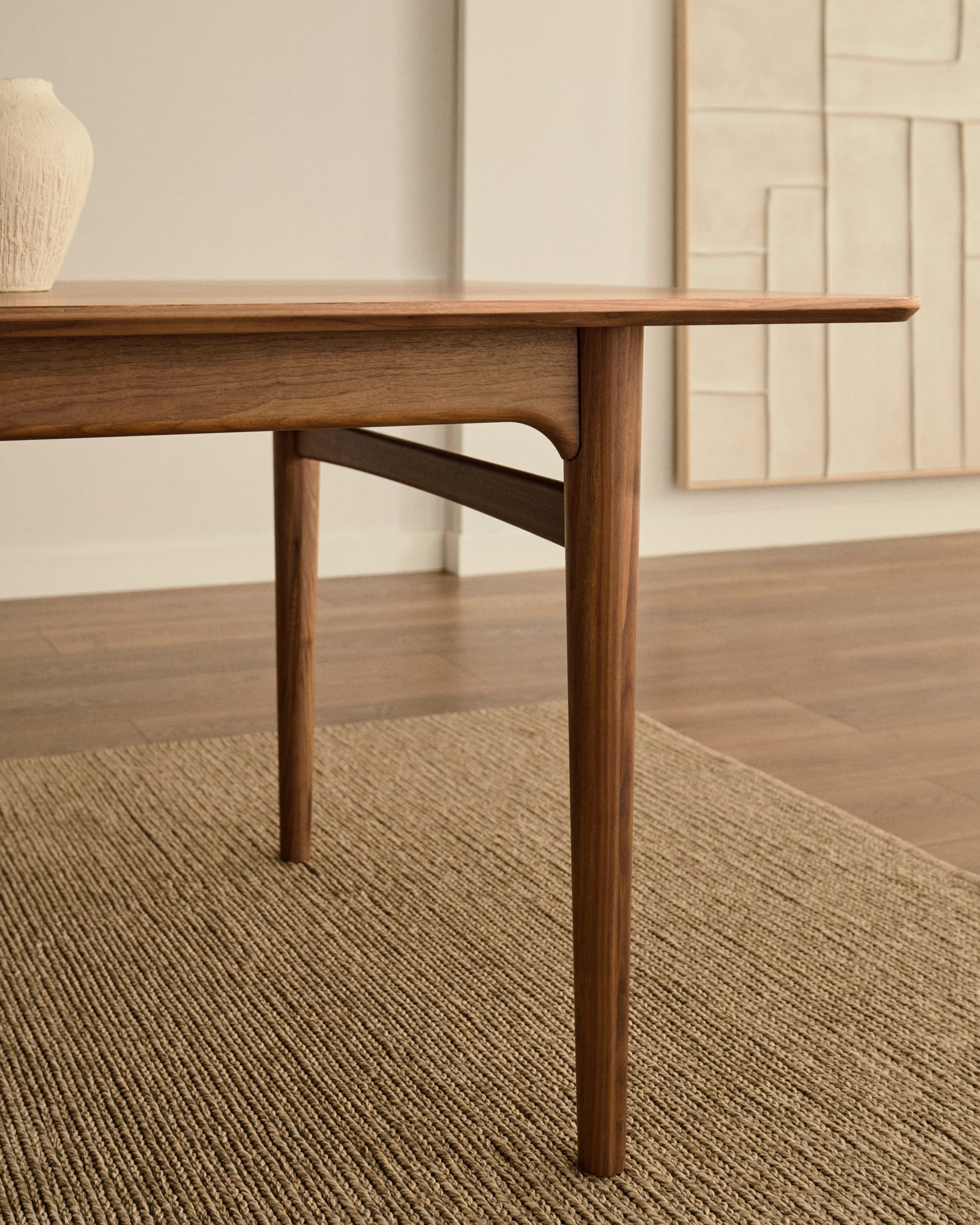 Elan extendable table in veneer and solid walnut wood 200 (260) x 100 cm FSC Mix Credit
