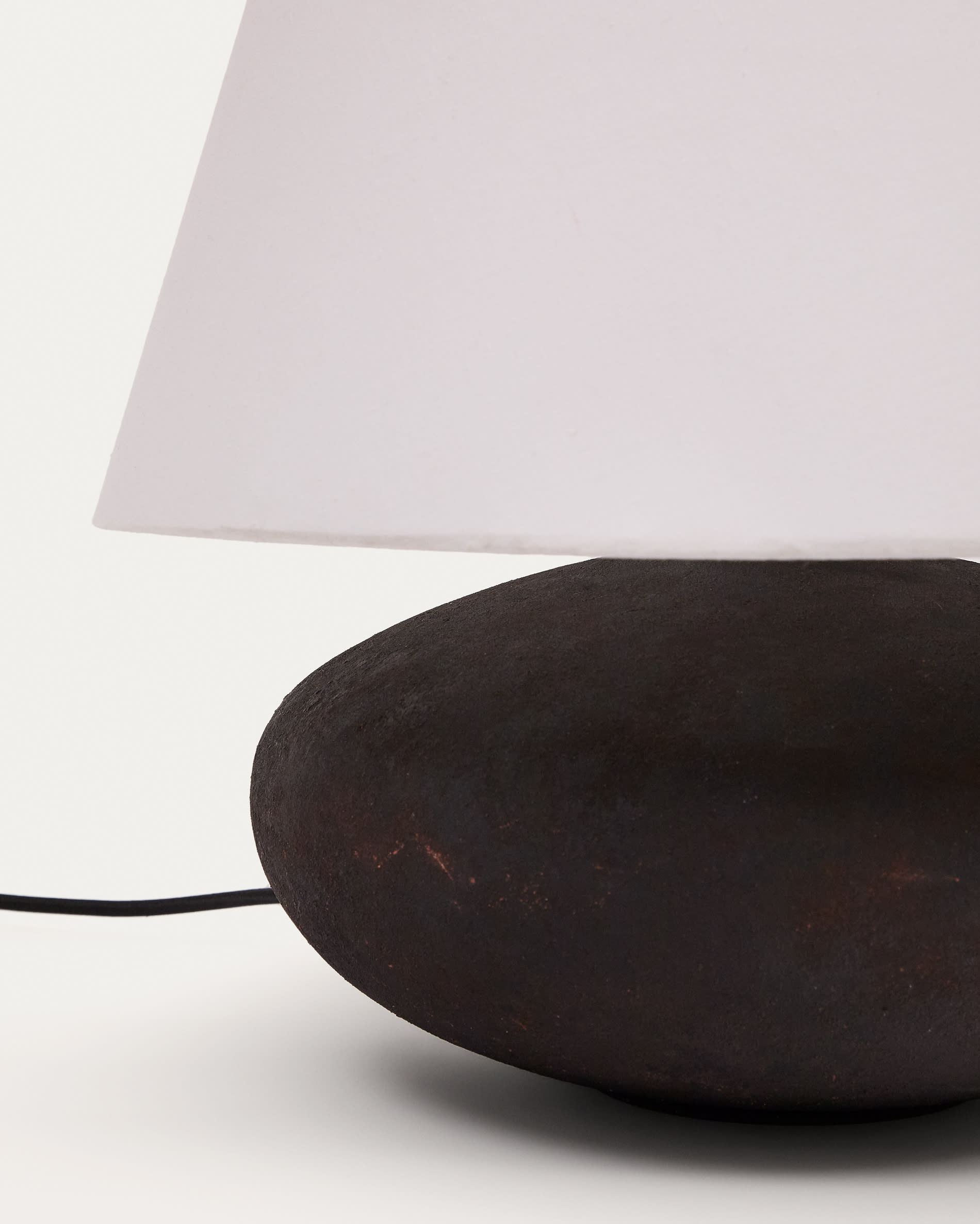 Nessi metal table lamp in a black terracotta effect finish