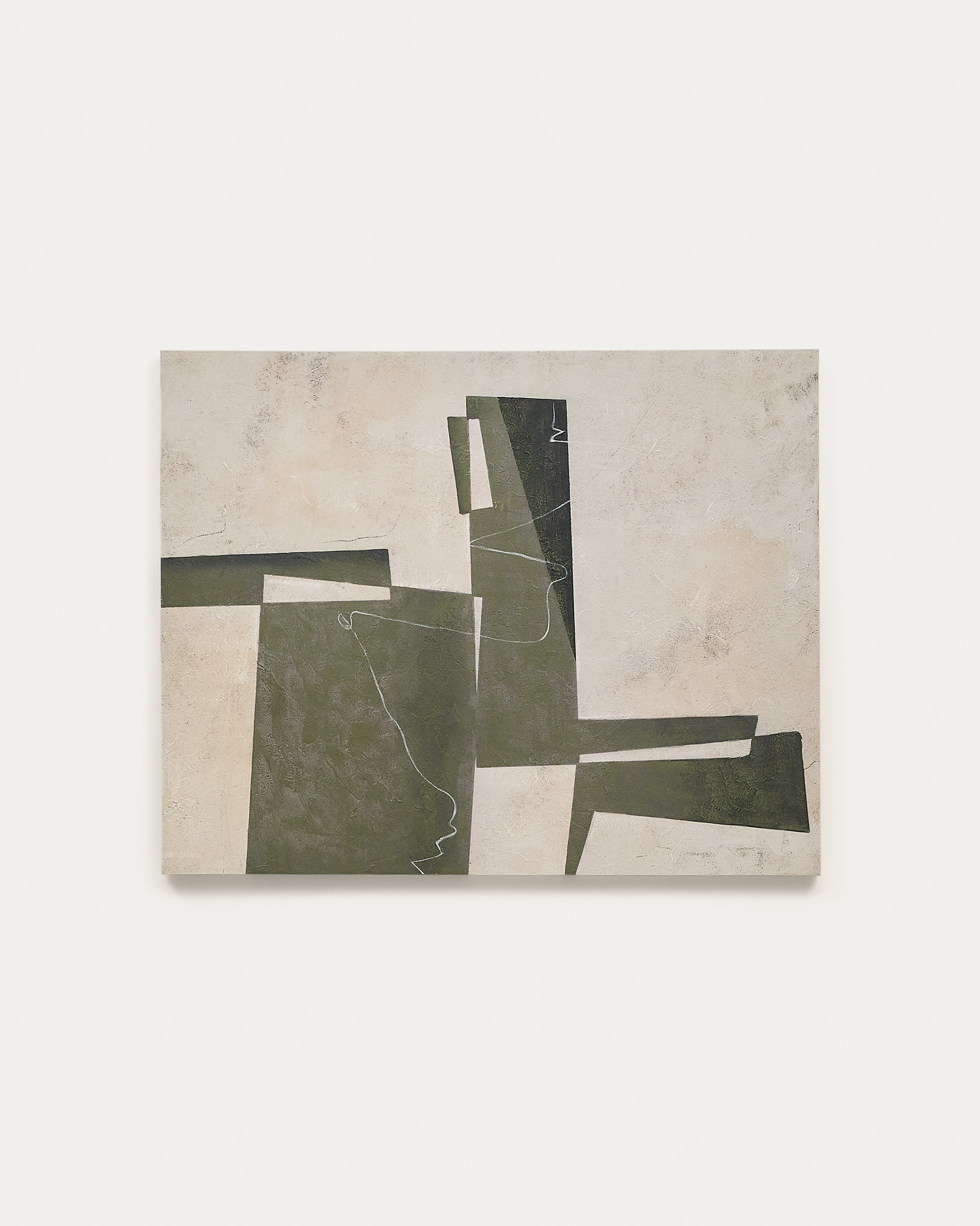 Fida, green abstract canvas, 118 x 94 cm