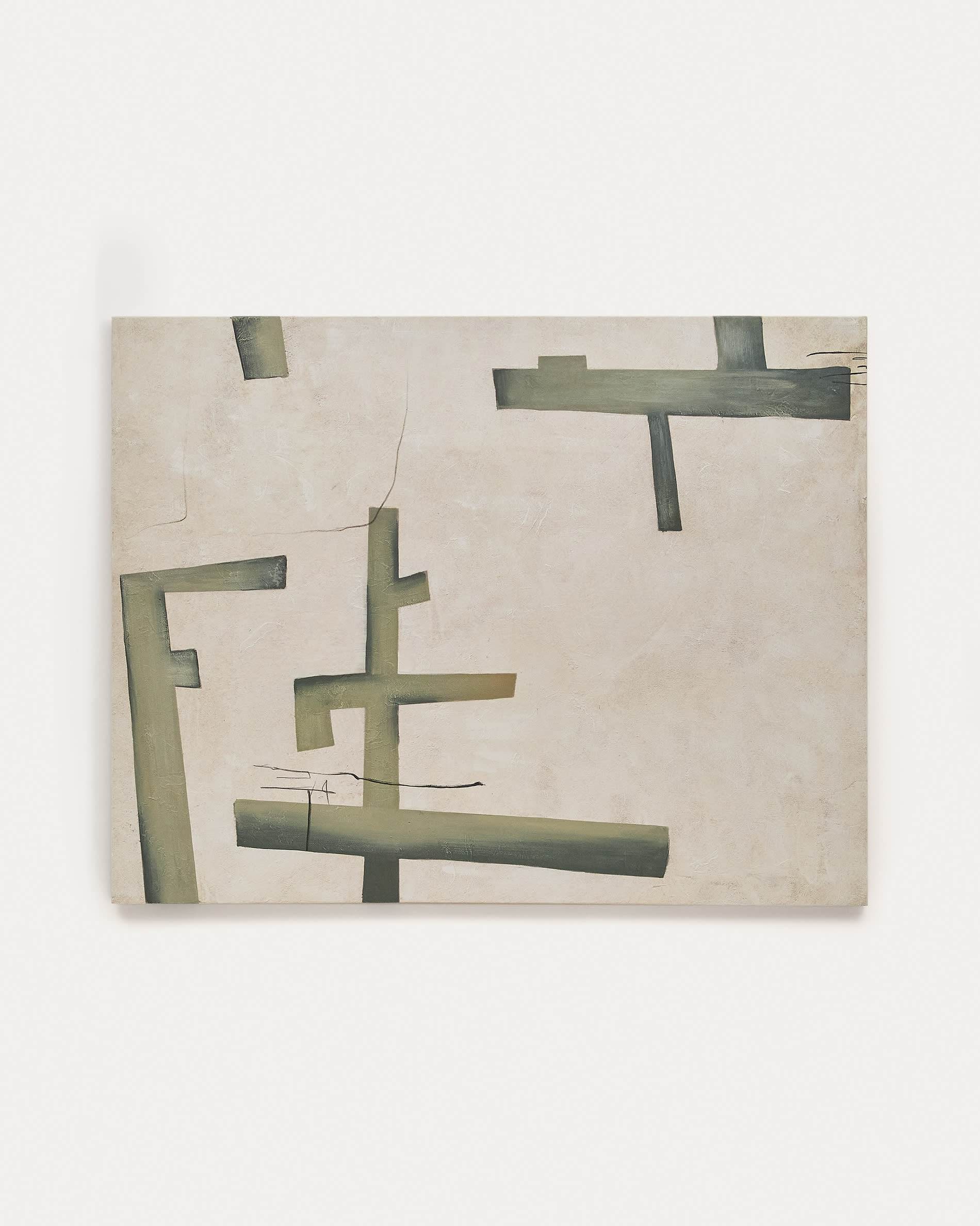 Fida, green abstract canvas, 180 x 140 cm