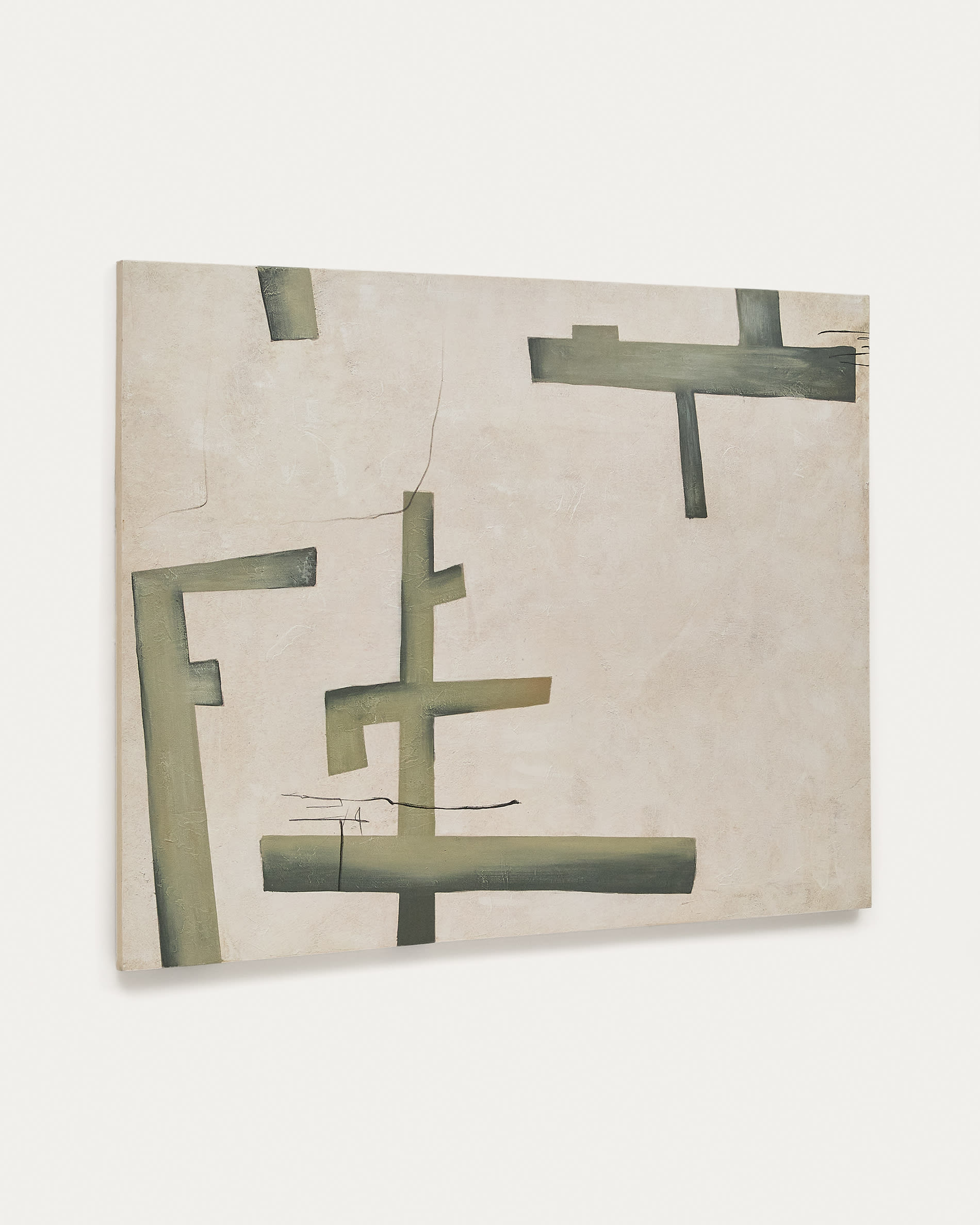 Fida, green abstract canvas, 180 x 140 cm