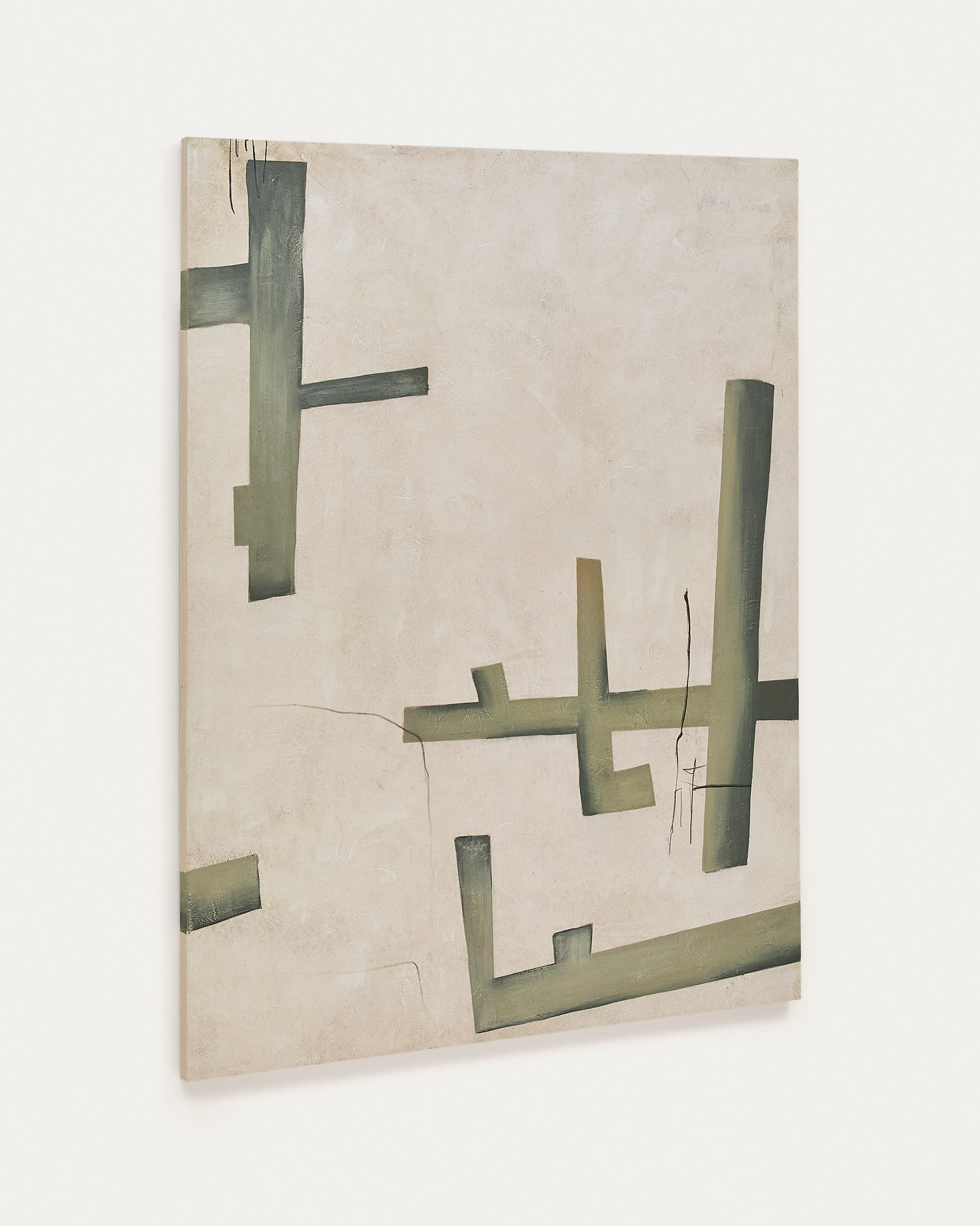 Fida, green abstract canvas, 180 x 140 cm