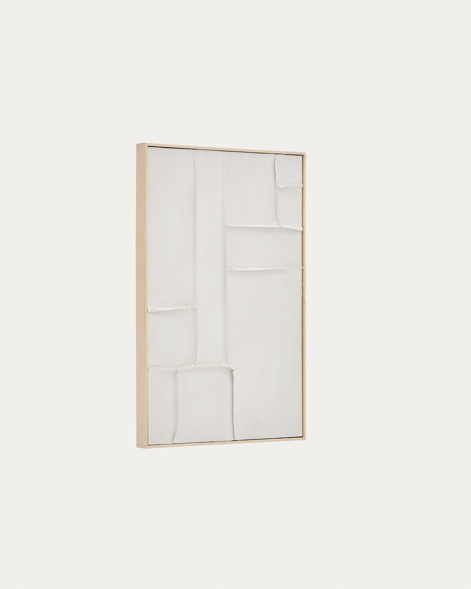 Klis white linen picture with geometric shapes, 60 x 90 cm