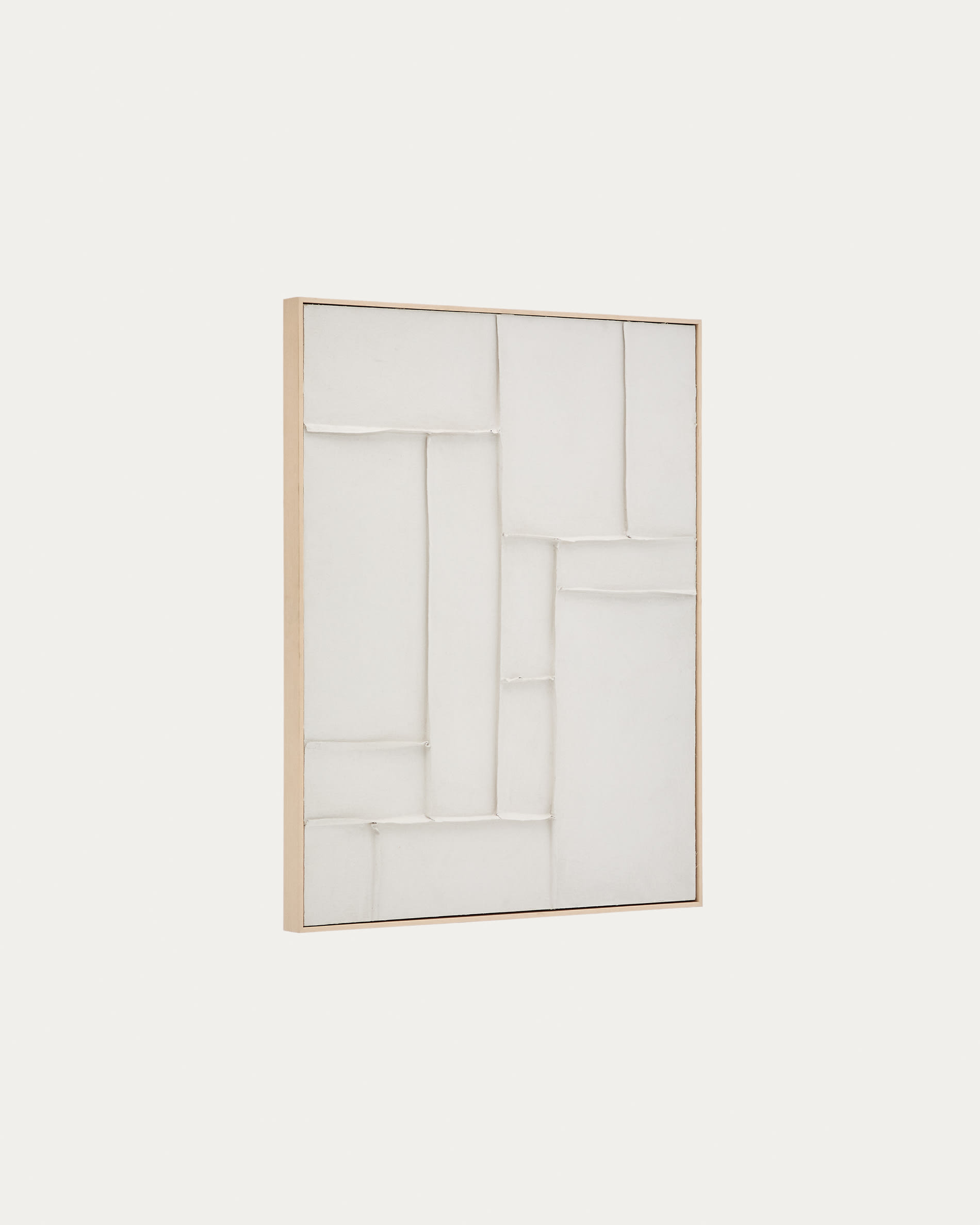 Klis white linen picture with geometric shapes, 80 x 100 cm