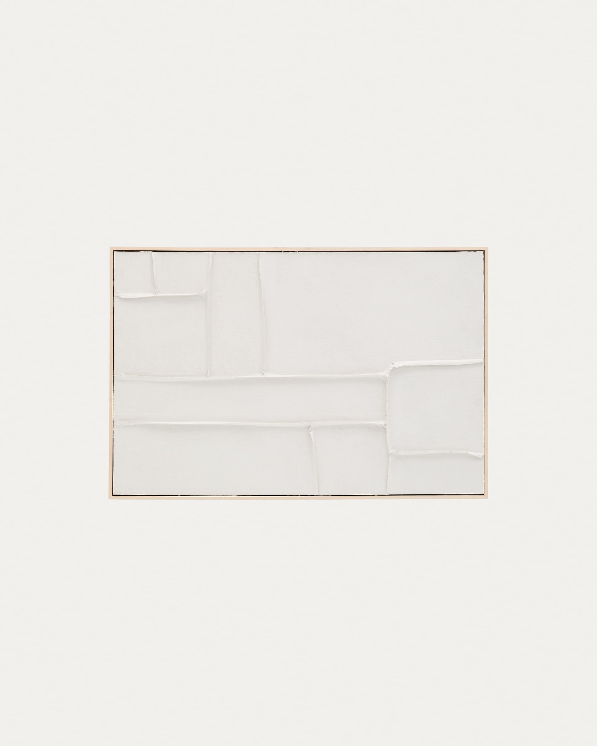 Klis white linen picture with geometric shapes, 60 x 90 cm