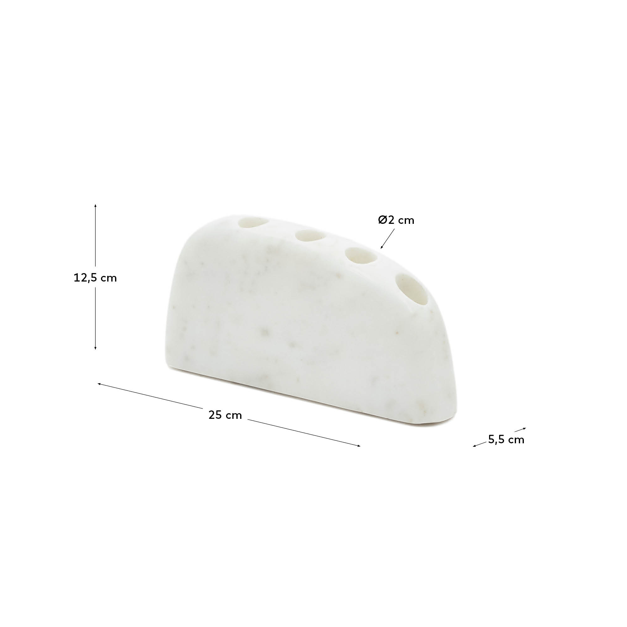 Signe large, white marble candlestick, 10 cm