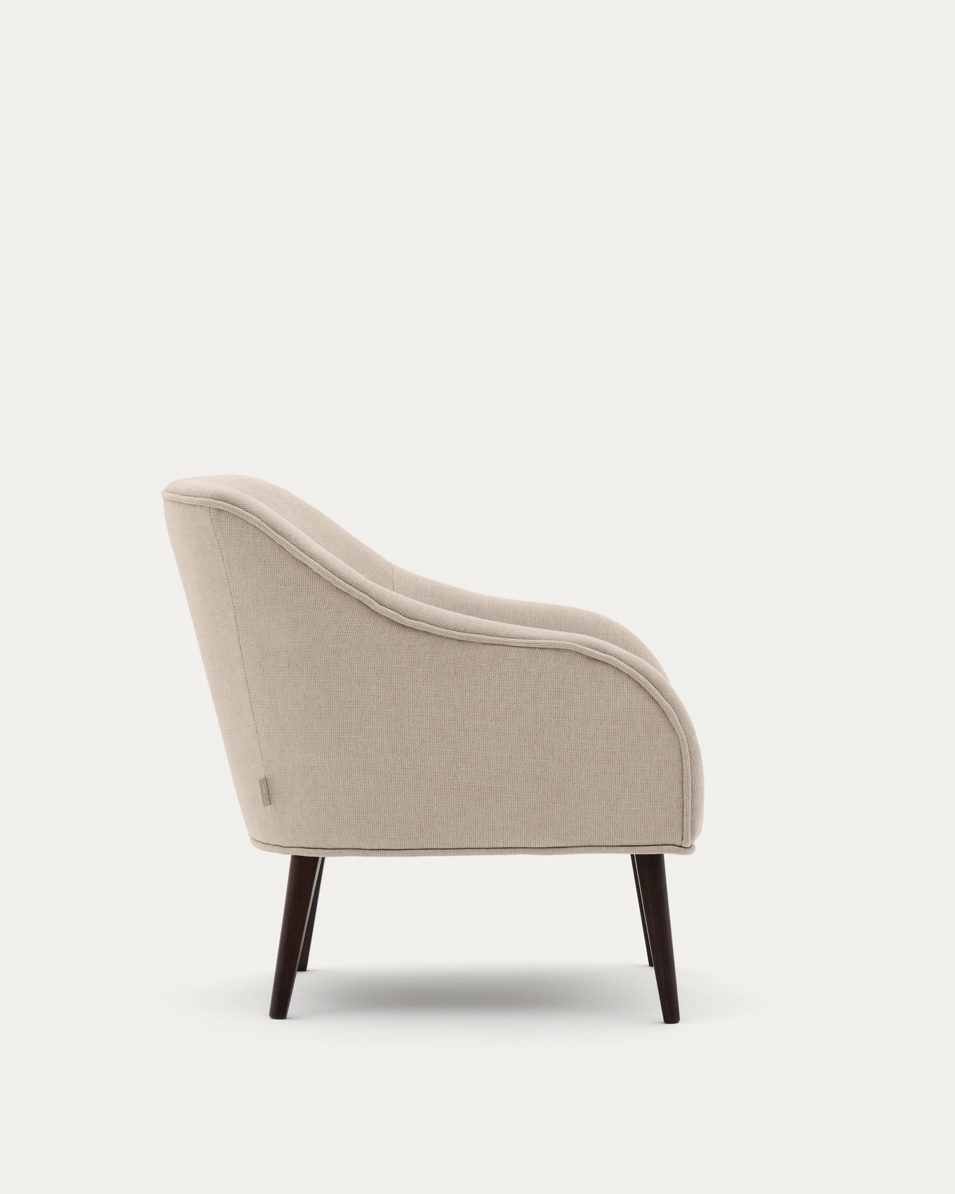 Bobly armchair in beige and with solid beech wood in a wenge finish FSC Mix Credit