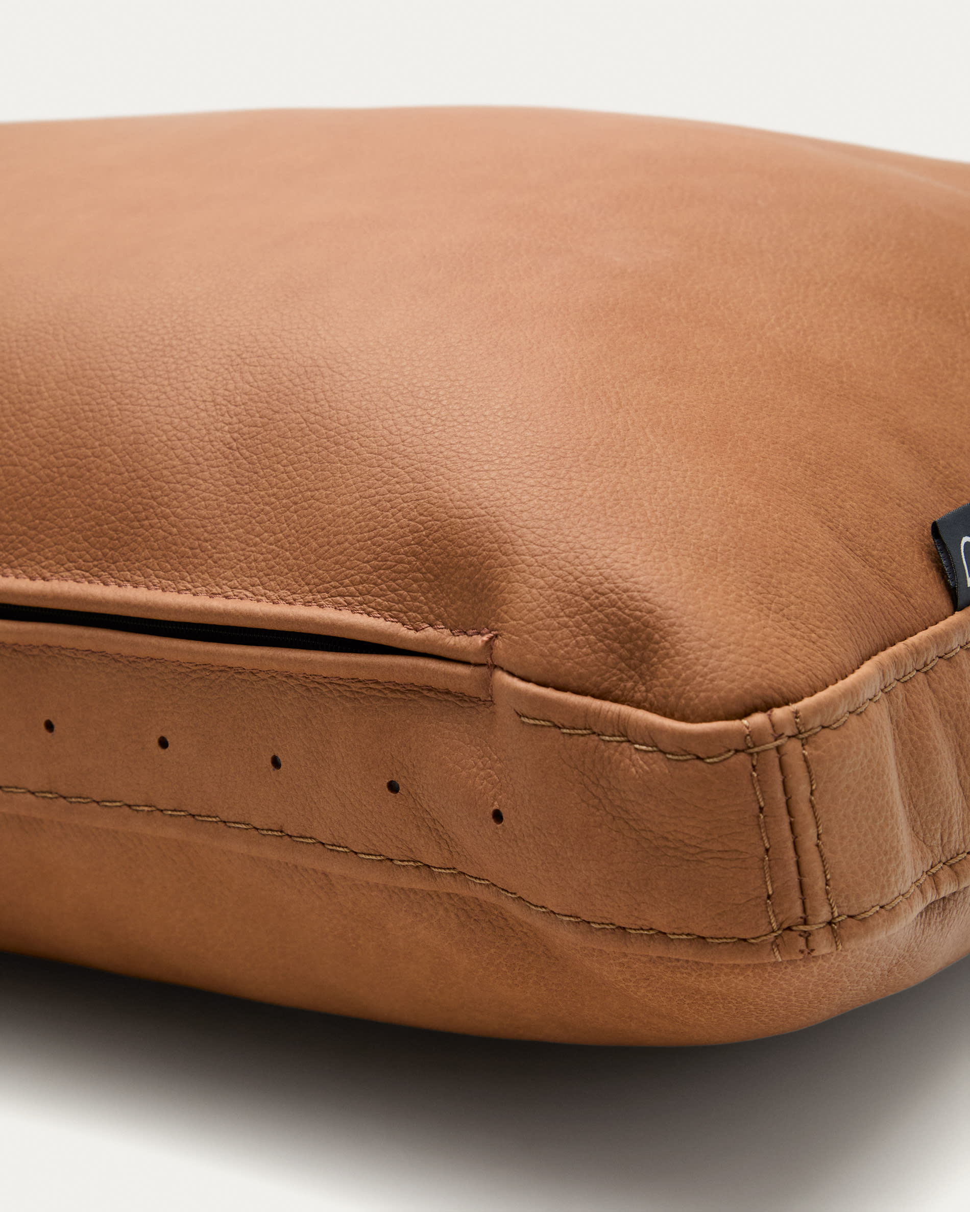 Blok brown leather cushion 60 x 60 cm