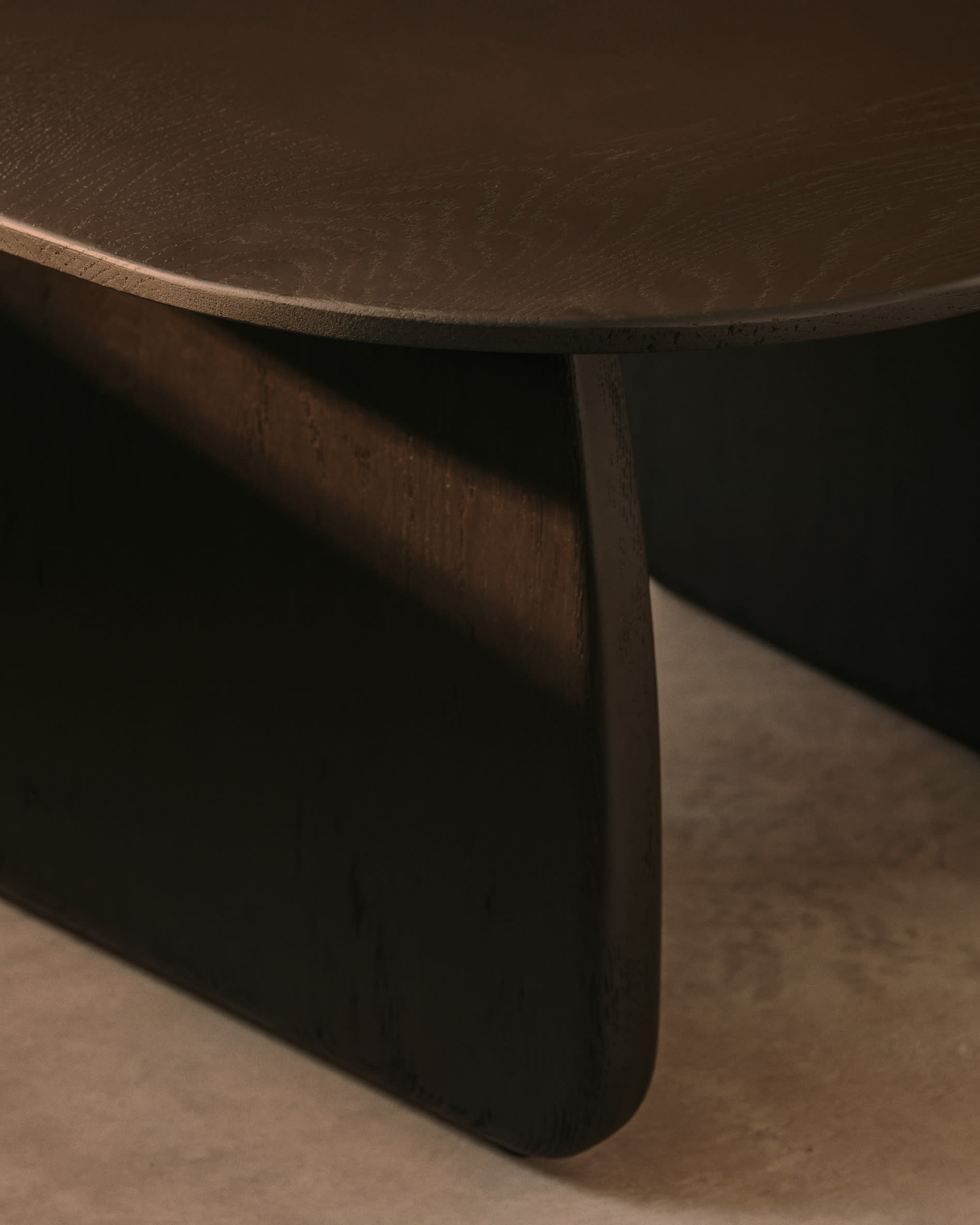Pirita side table made from solid oak wood in a black finish, 71 x 70 cm FSC 100%