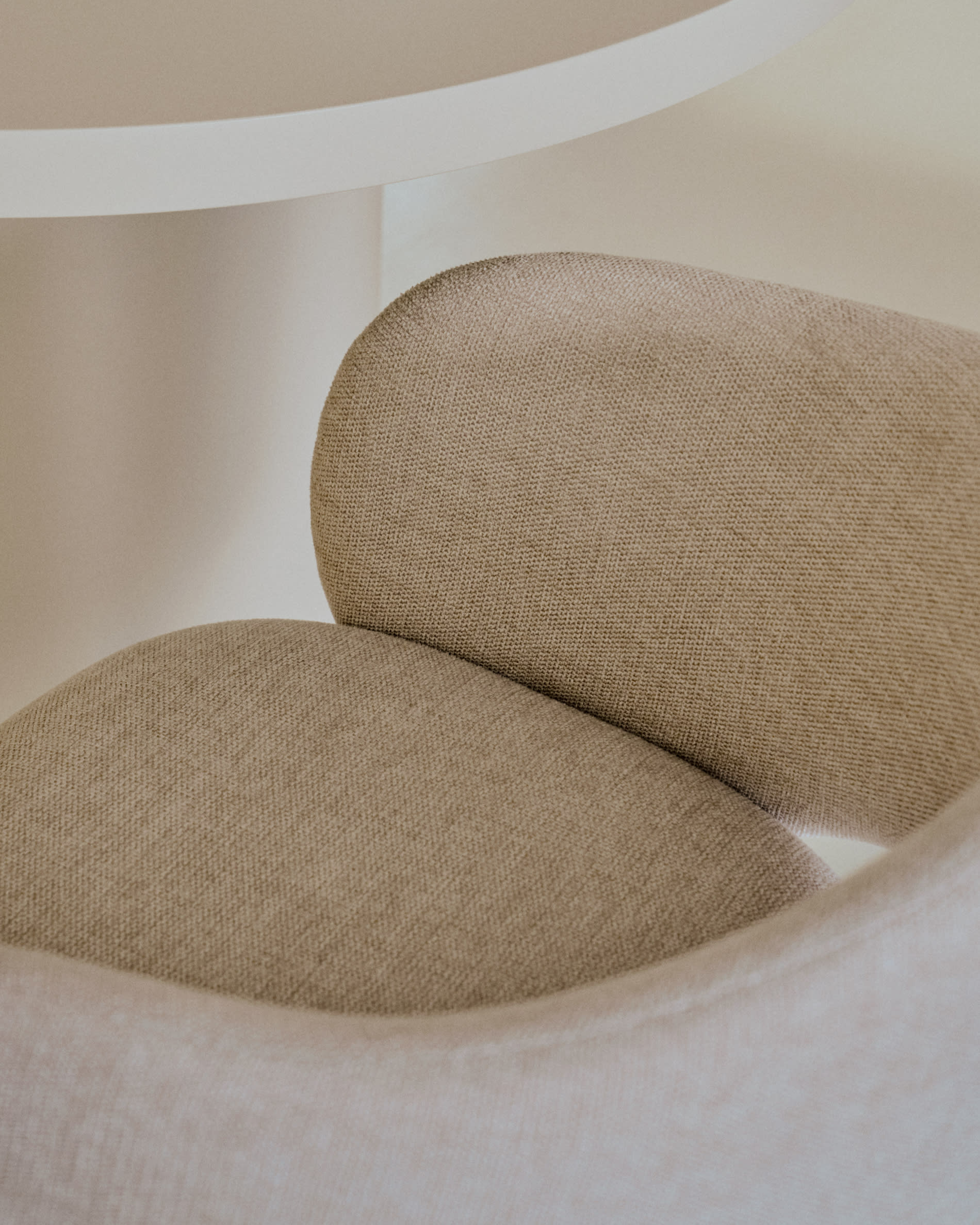 Maina chair in beige and steel legs in a beige finish, FSC Mix Credit