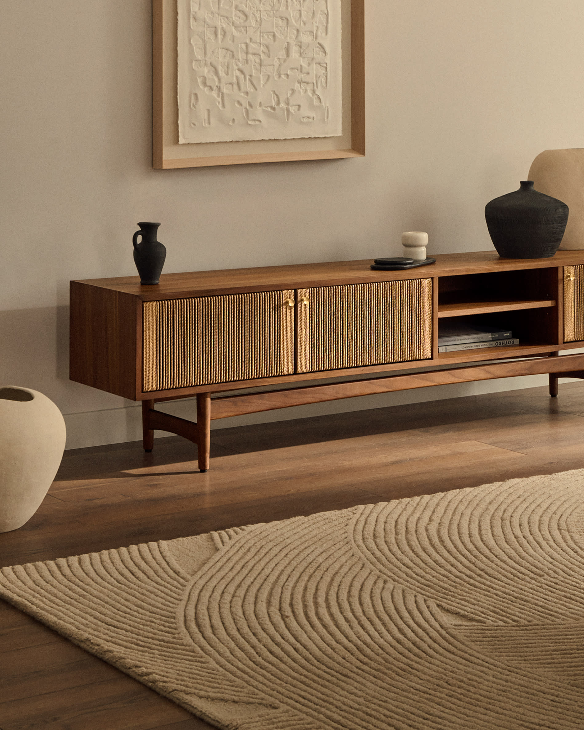 Domm beige wool rug, 200 x 300 cm