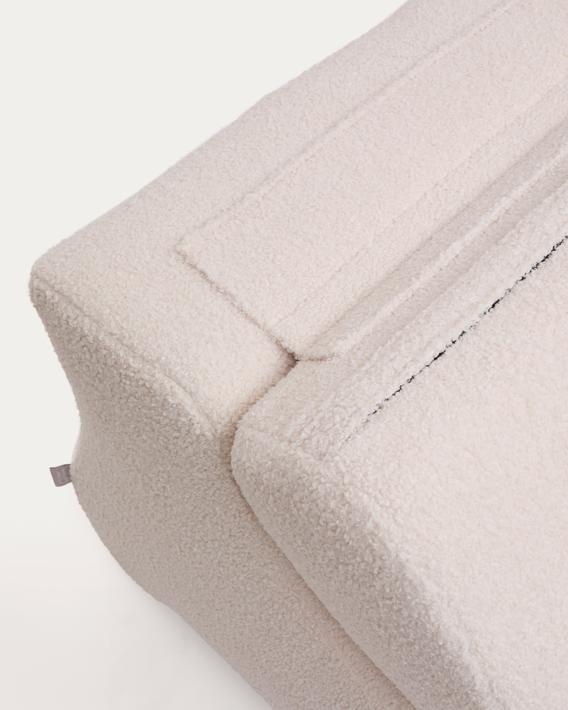 Club ecru-coloured, bouclé armchair