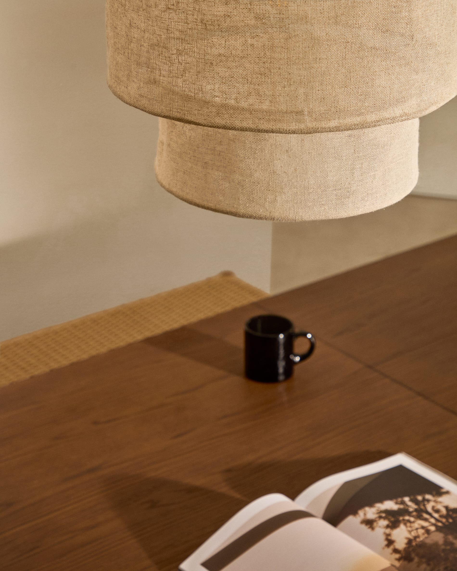 Mariela linen ceiling lamp shade in a beige finish Ø 40 x 34 cm