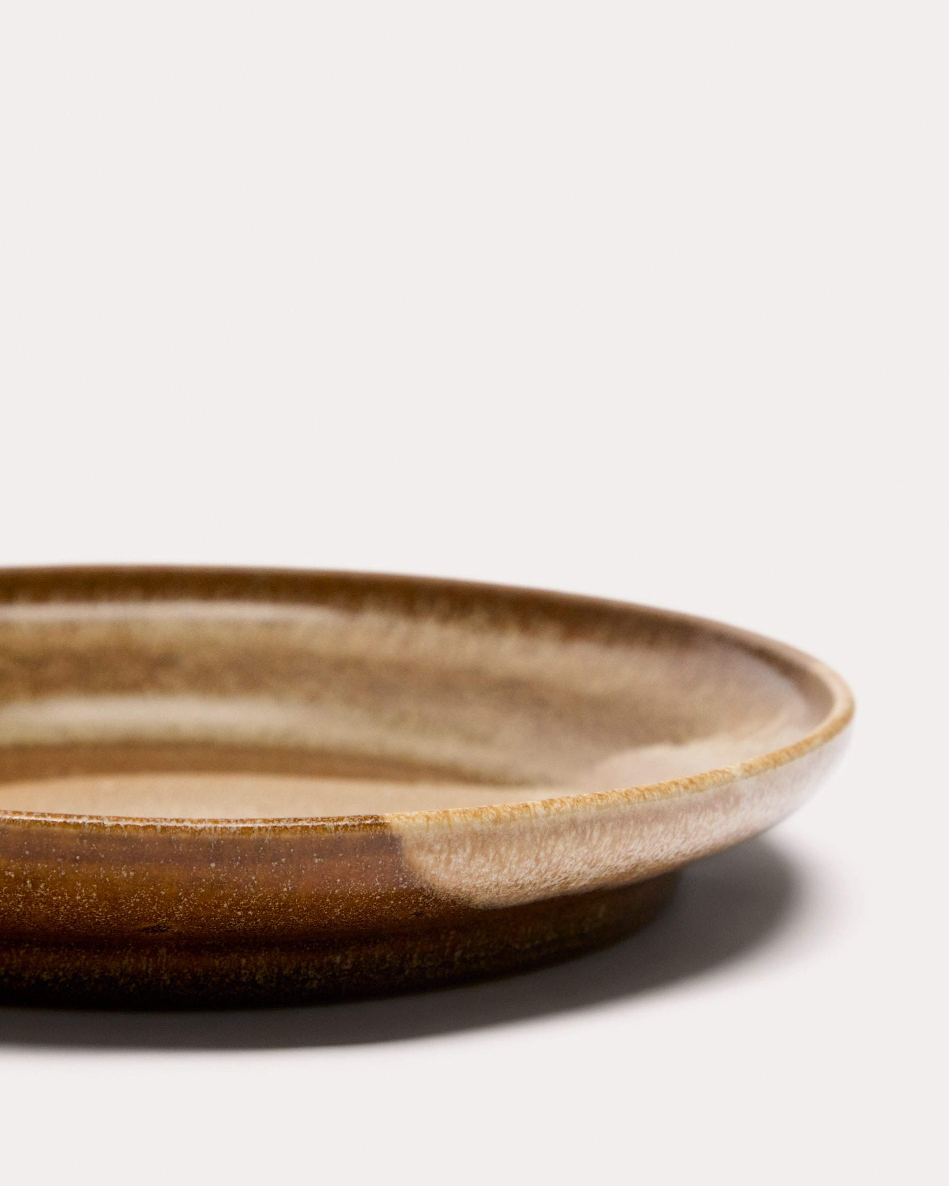 Brown ceramic Nagoli dessert plate