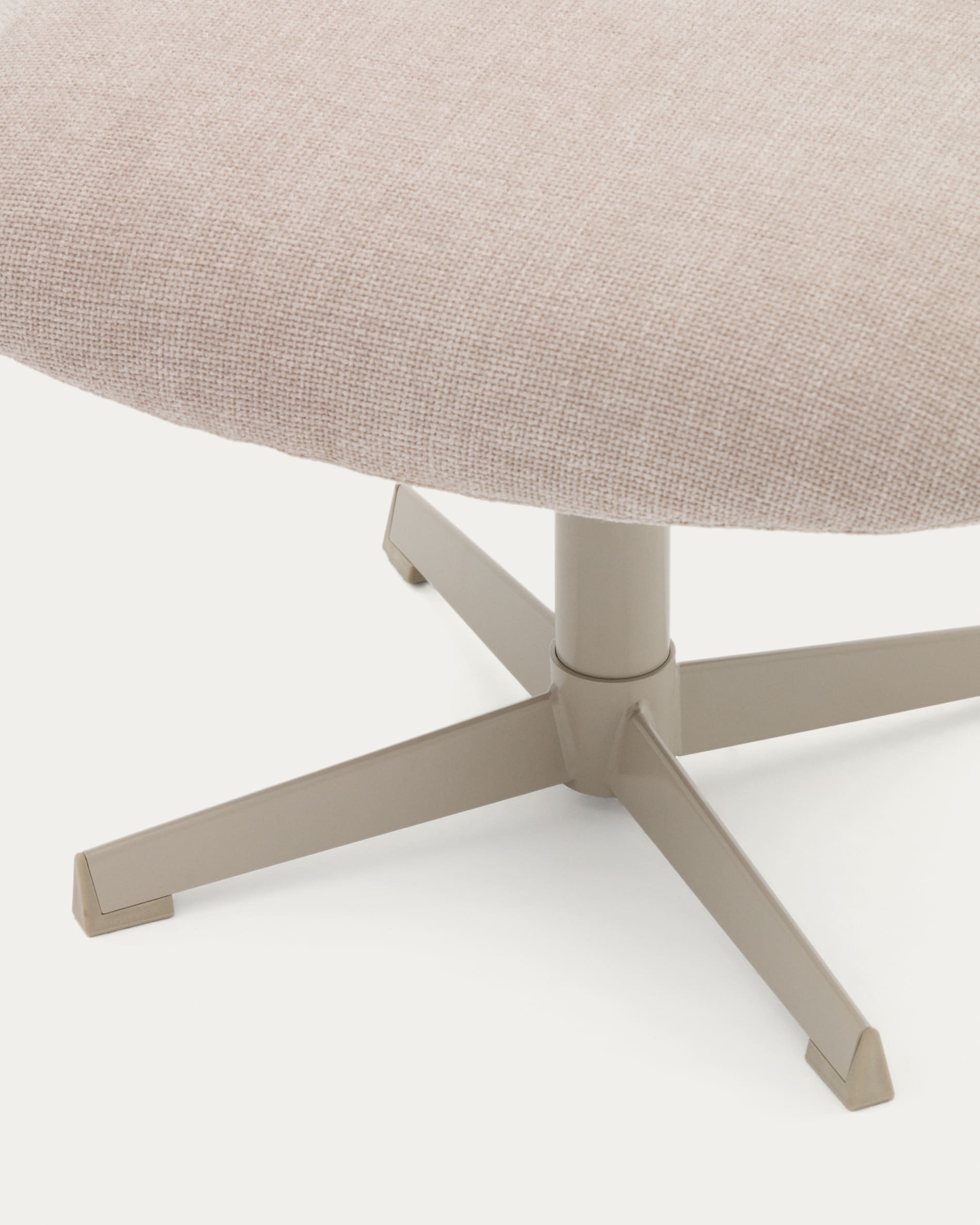 Jaspe swivel footrest in beige and metal with a grey finish FSC™ 100%.